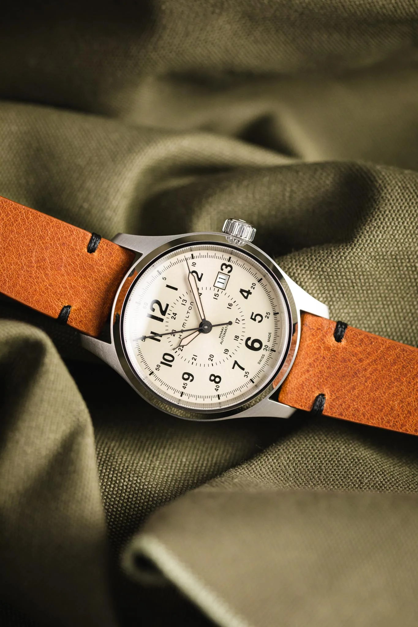 RIOS1931 WALKER Genuine Vintage Leather Watch Strap in COGNAC - Image 5