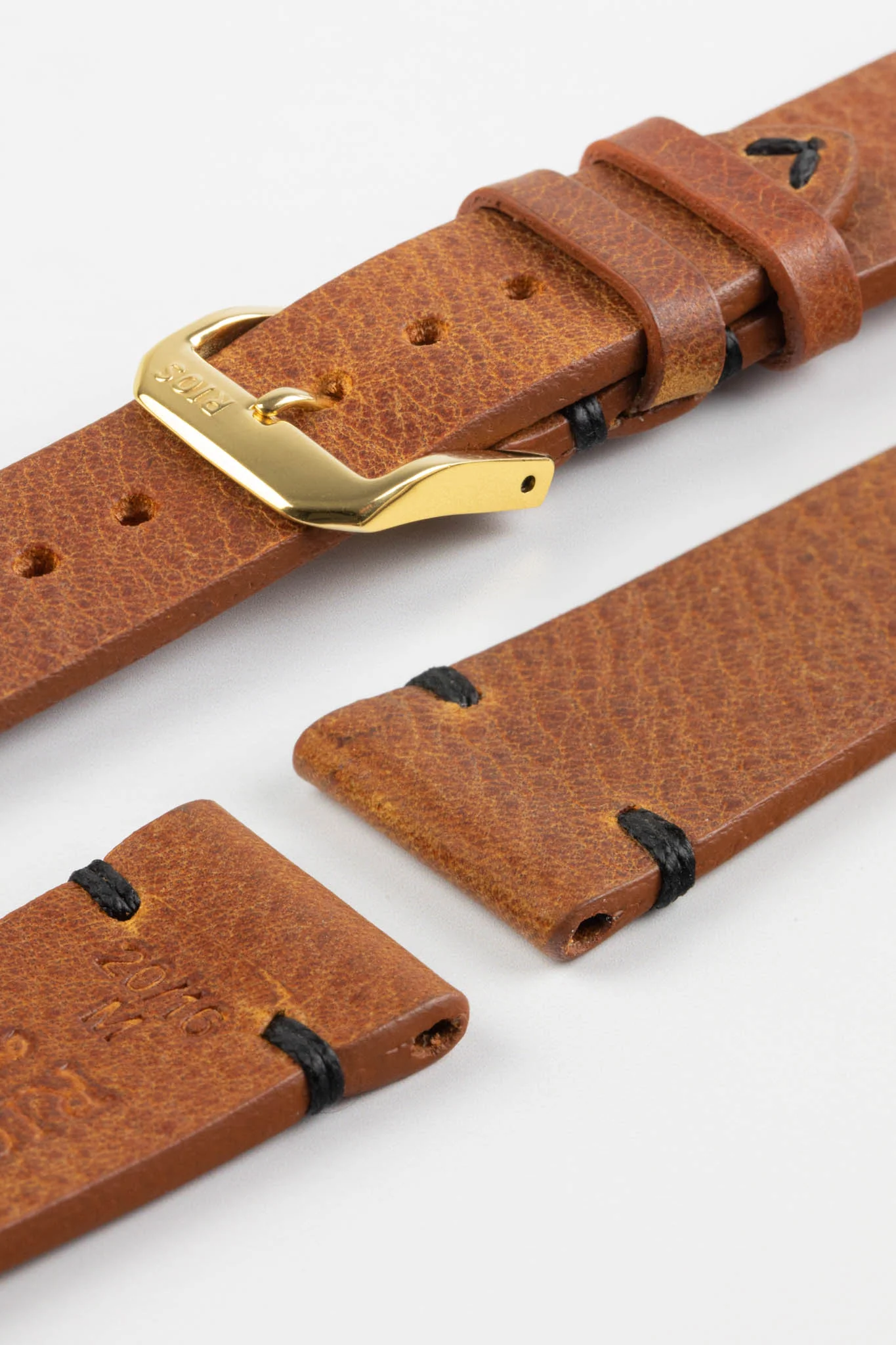 RIOS1931 WALKER Genuine Vintage Leather Watch Strap in COGNAC - Image 7