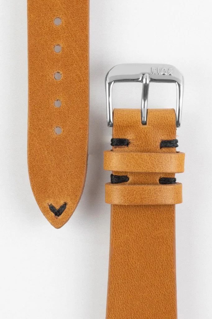 RIOS1931 WALKER Genuine Vintage Leather Watch Strap in HONEY - Image 3
