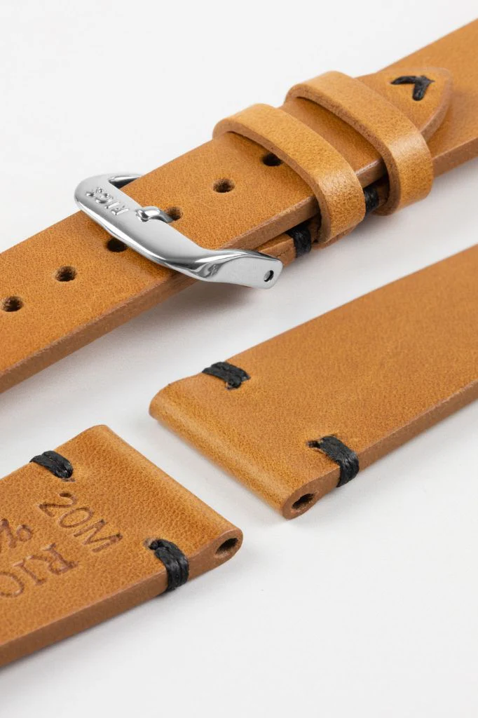 RIOS1931 WALKER Genuine Vintage Leather Watch Strap in HONEY - Image 6