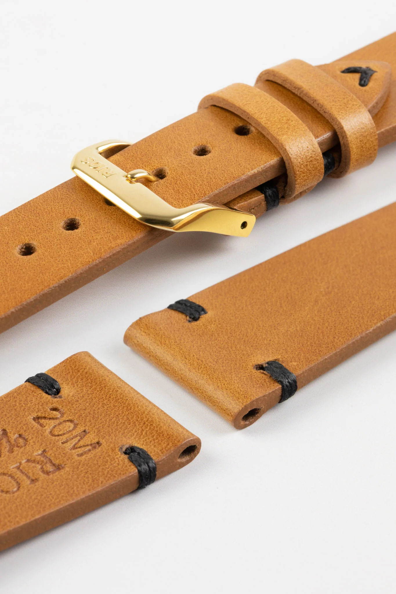 RIOS1931 WALKER Genuine Vintage Leather Watch Strap in HONEY - Image 7