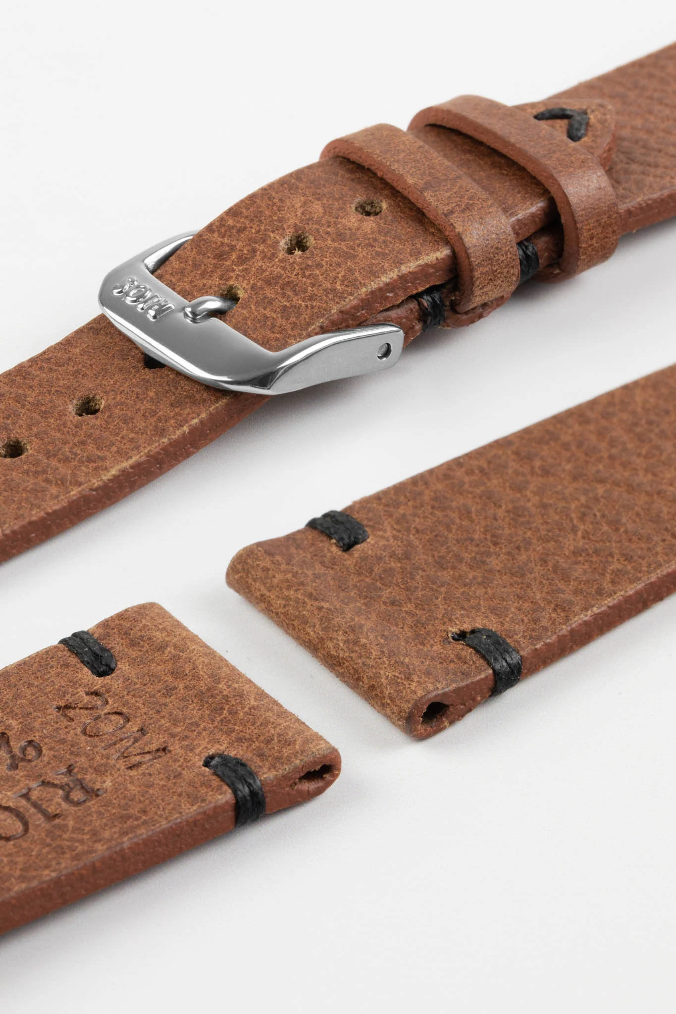 RIOS1931 WALKER Genuine Vintage Leather Watch Strap in MAHOGANY - Image 7