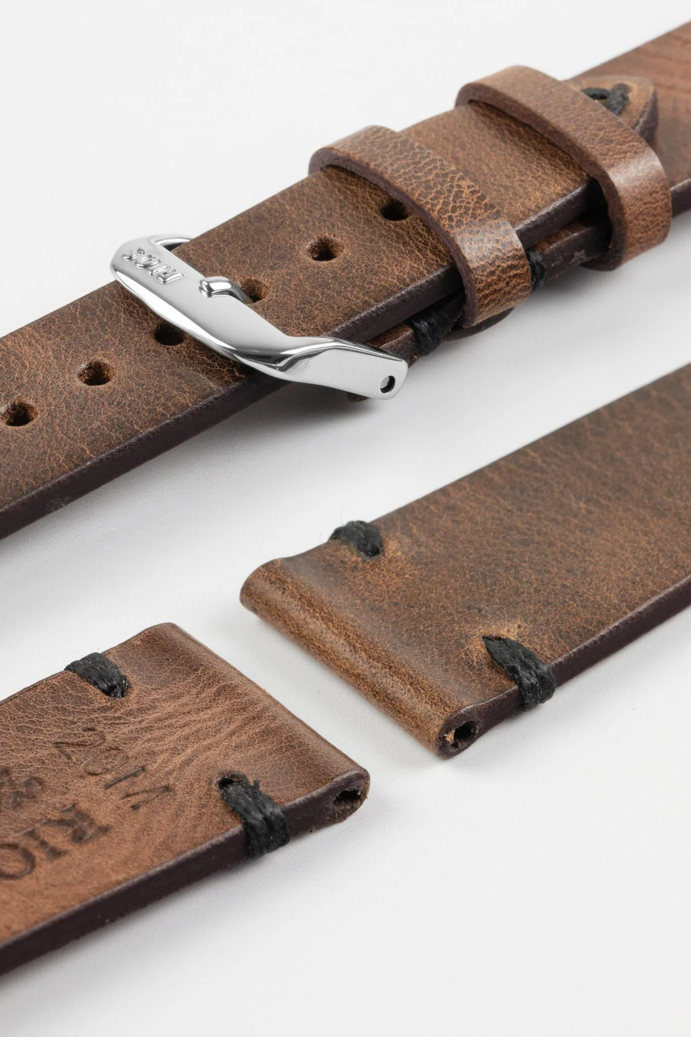 RIOS1931 WALKER Genuine Vintage Leather Watch Strap in MOCHA - Image 7