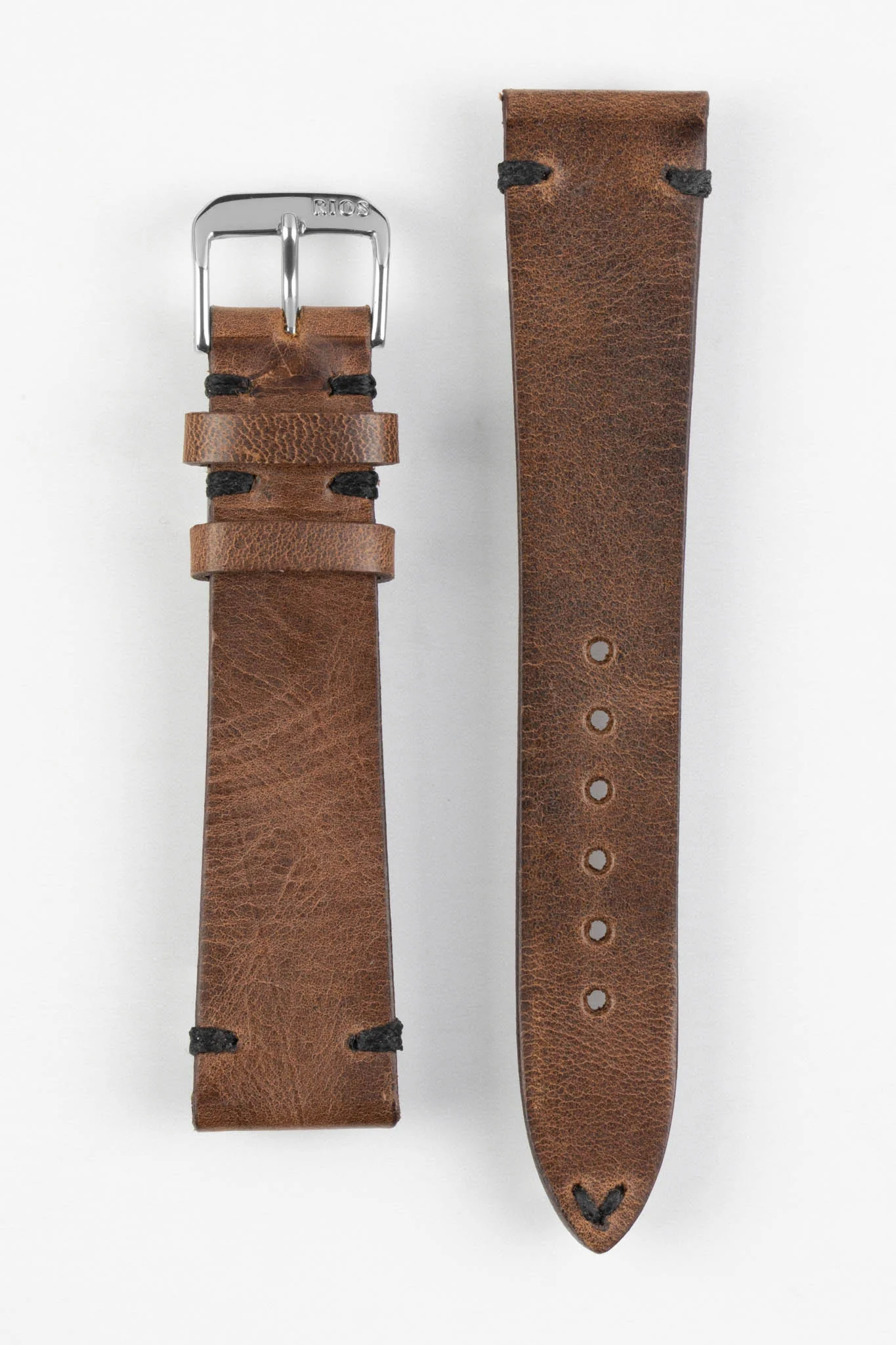 RIOS1931 WALKER Genuine Vintage Leather Watch Strap in MOCHA - Image 9