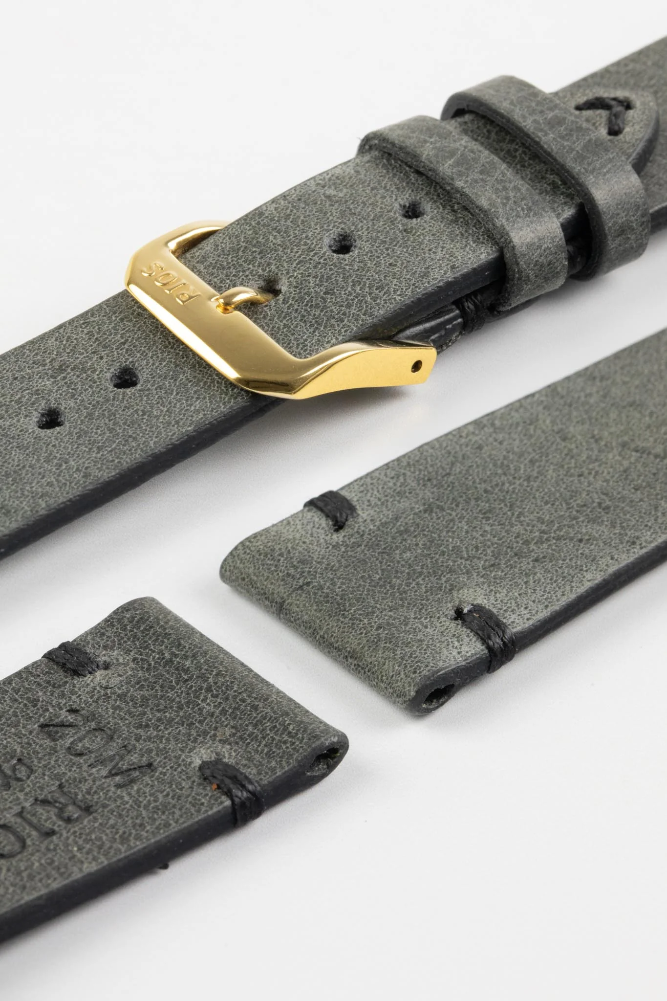 RIOS1931 WALKER Genuine Vintage Leather Watch Strap in STONE GREY - Image 7