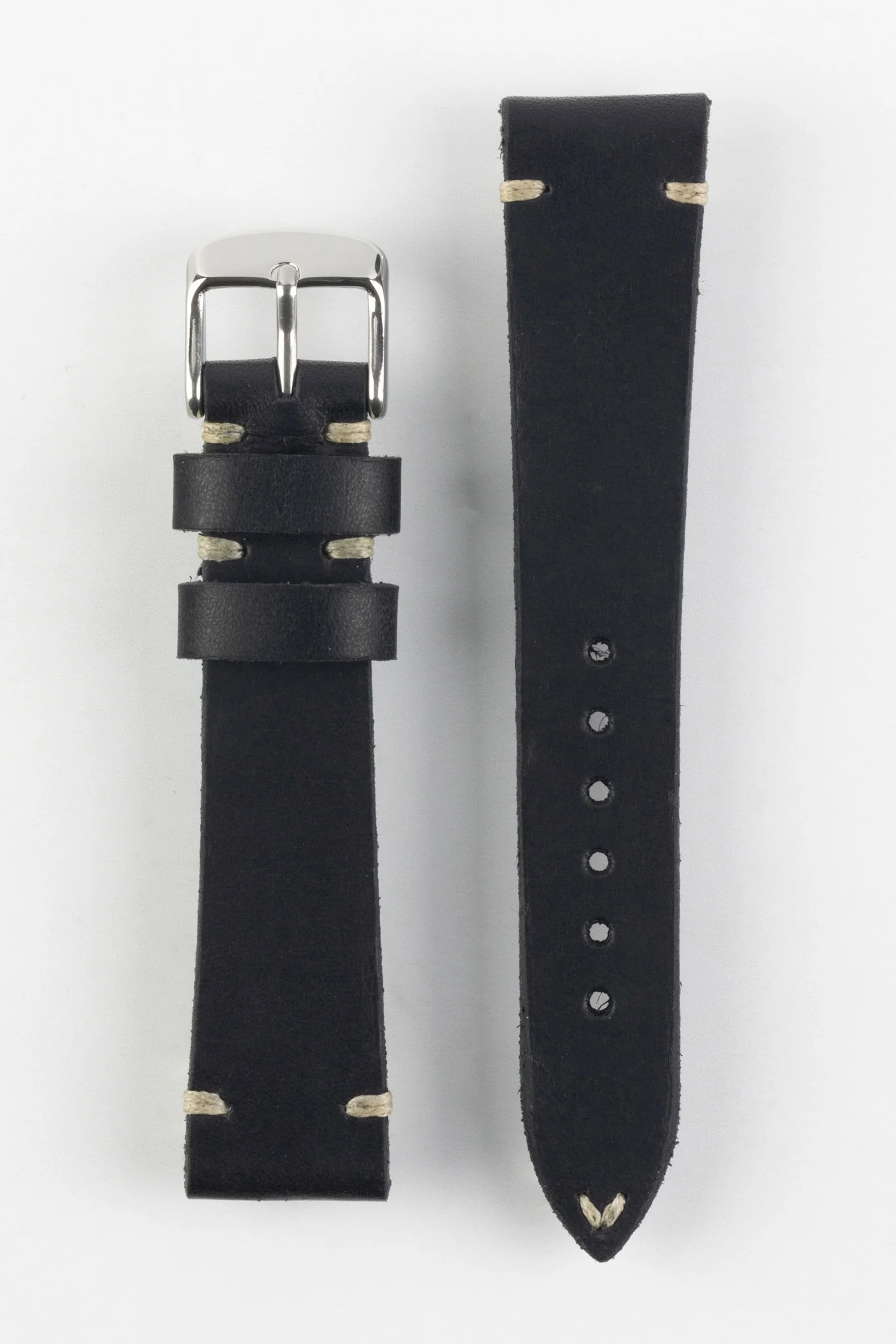 RIOS1931 WATTS Vintage Leather Watch Strap in BLACK - Image 9