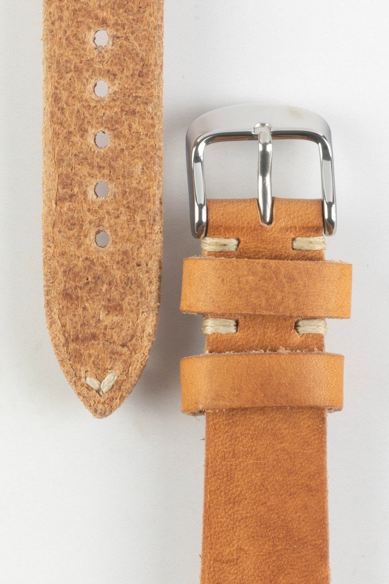RIOS1931 WATTS Vintage Leather Watch Strap in COGNAC - Image 3