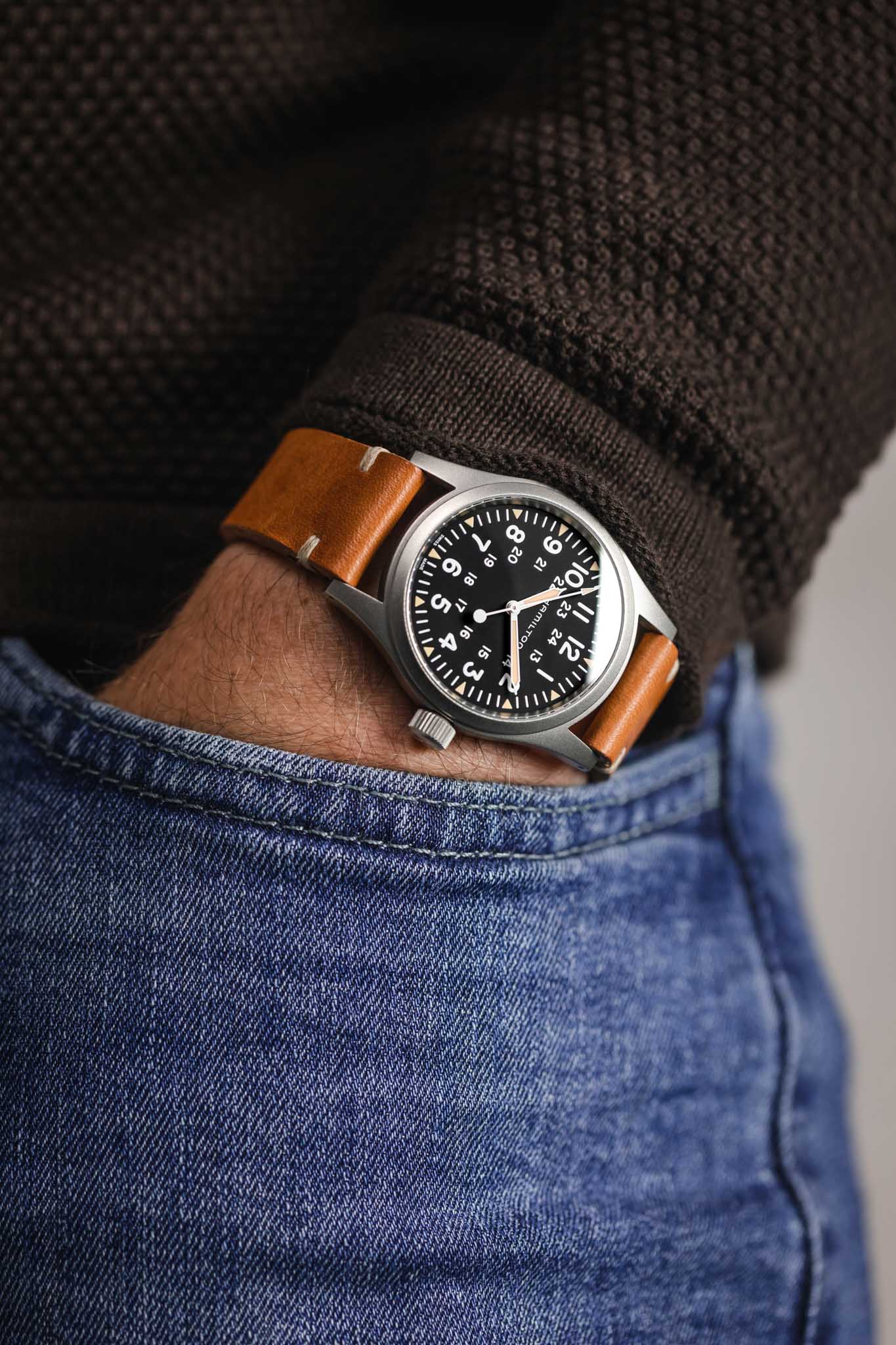 RIOS1931 WATTS Vintage Leather Watch Strap in COGNAC - Image 4
