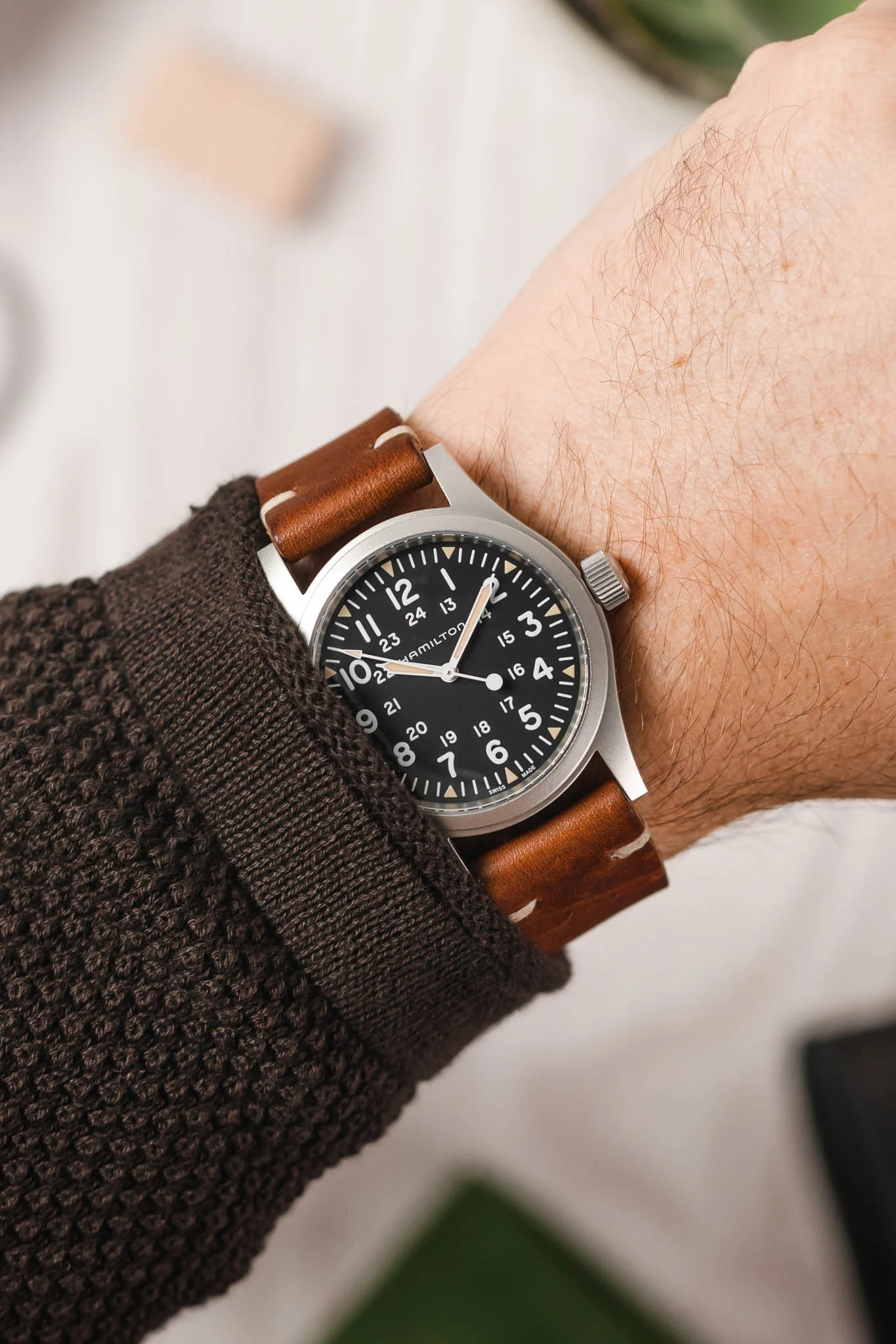 RIOS1931 WATTS Vintage Leather Watch Strap in MAHOGANY - Image 2