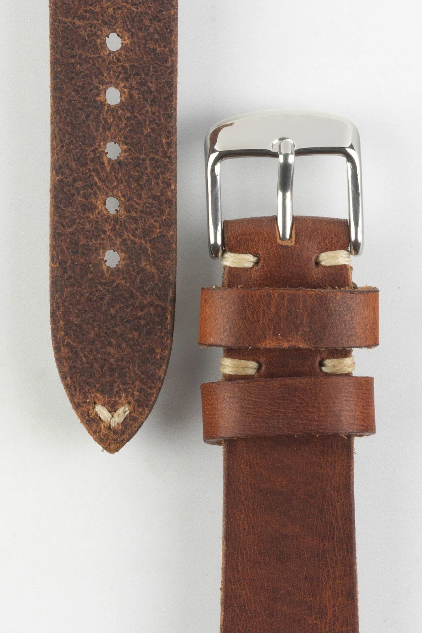 RIOS1931 WATTS Vintage Leather Watch Strap in MAHOGANY - Image 3