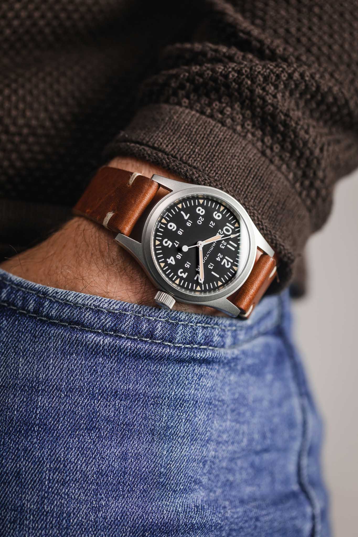 RIOS1931 WATTS Vintage Leather Watch Strap in MAHOGANY - Image 4