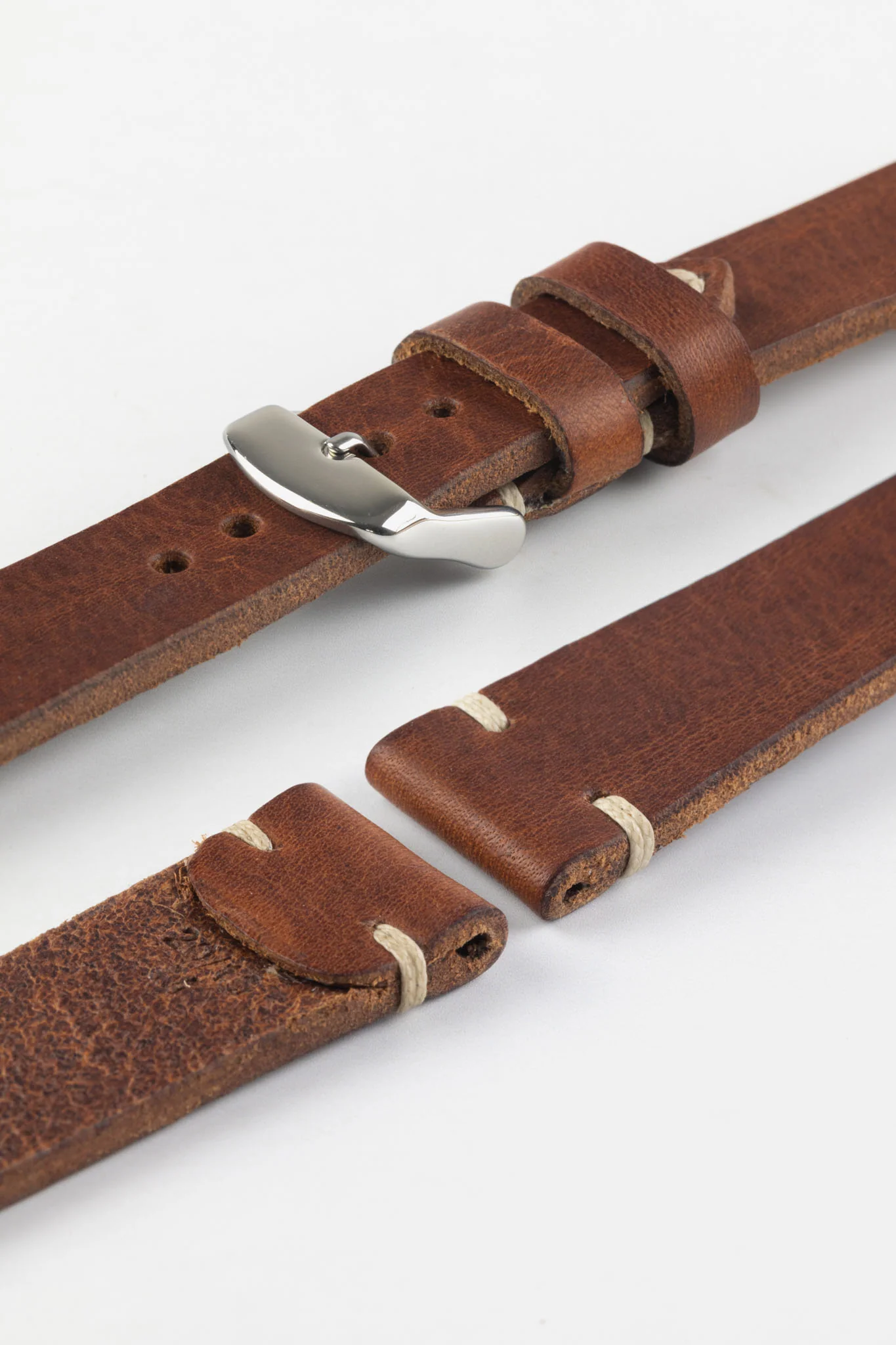 RIOS1931 WATTS Vintage Leather Watch Strap in MAHOGANY - Image 7