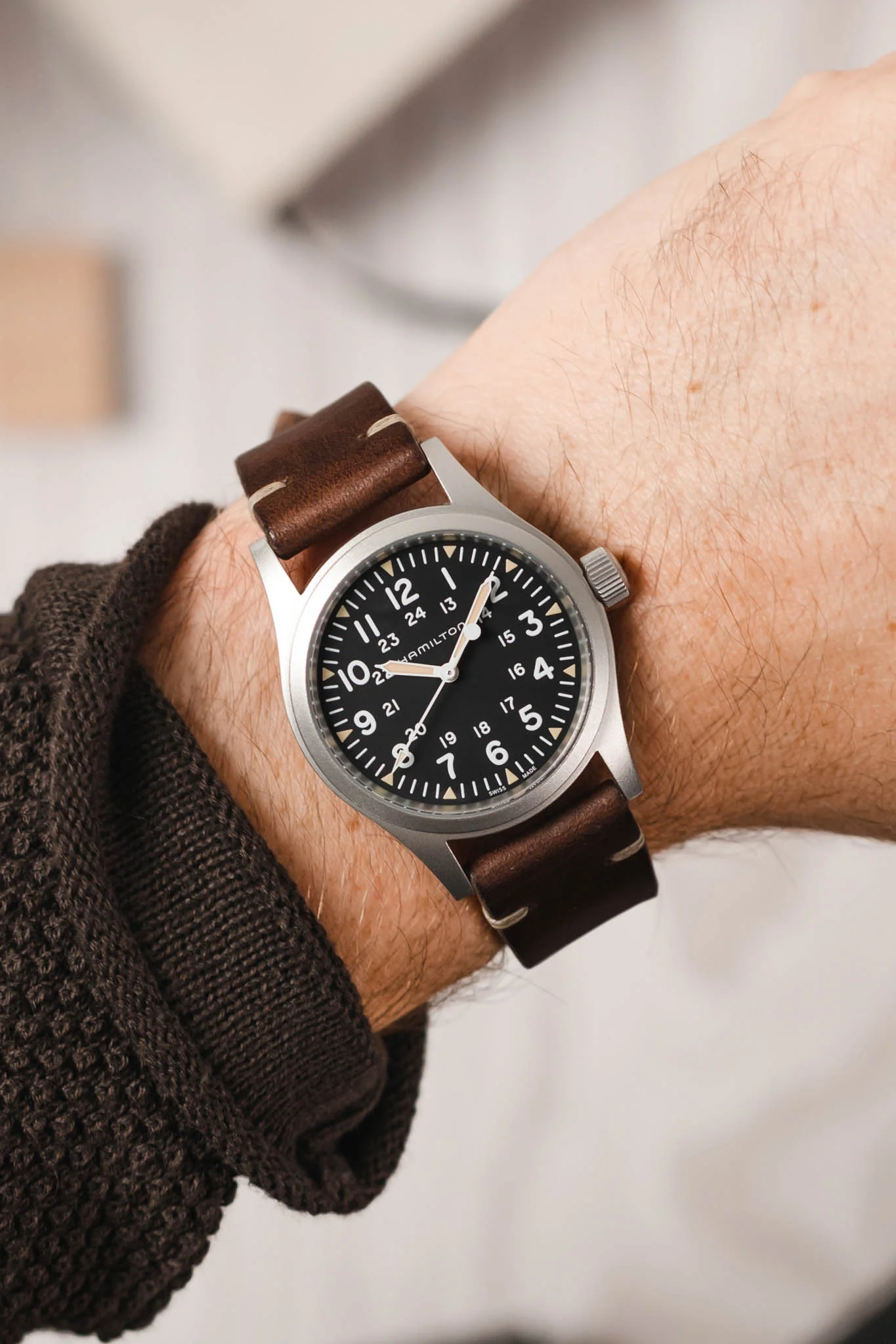 RIOS1931 WATTS Vintage Leather Watch Strap in MOCHA - Image 2