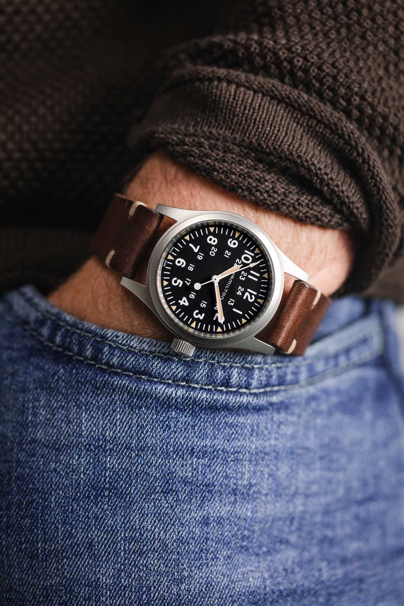 RIOS1931 WATTS Vintage Leather Watch Strap in MOCHA - Image 5