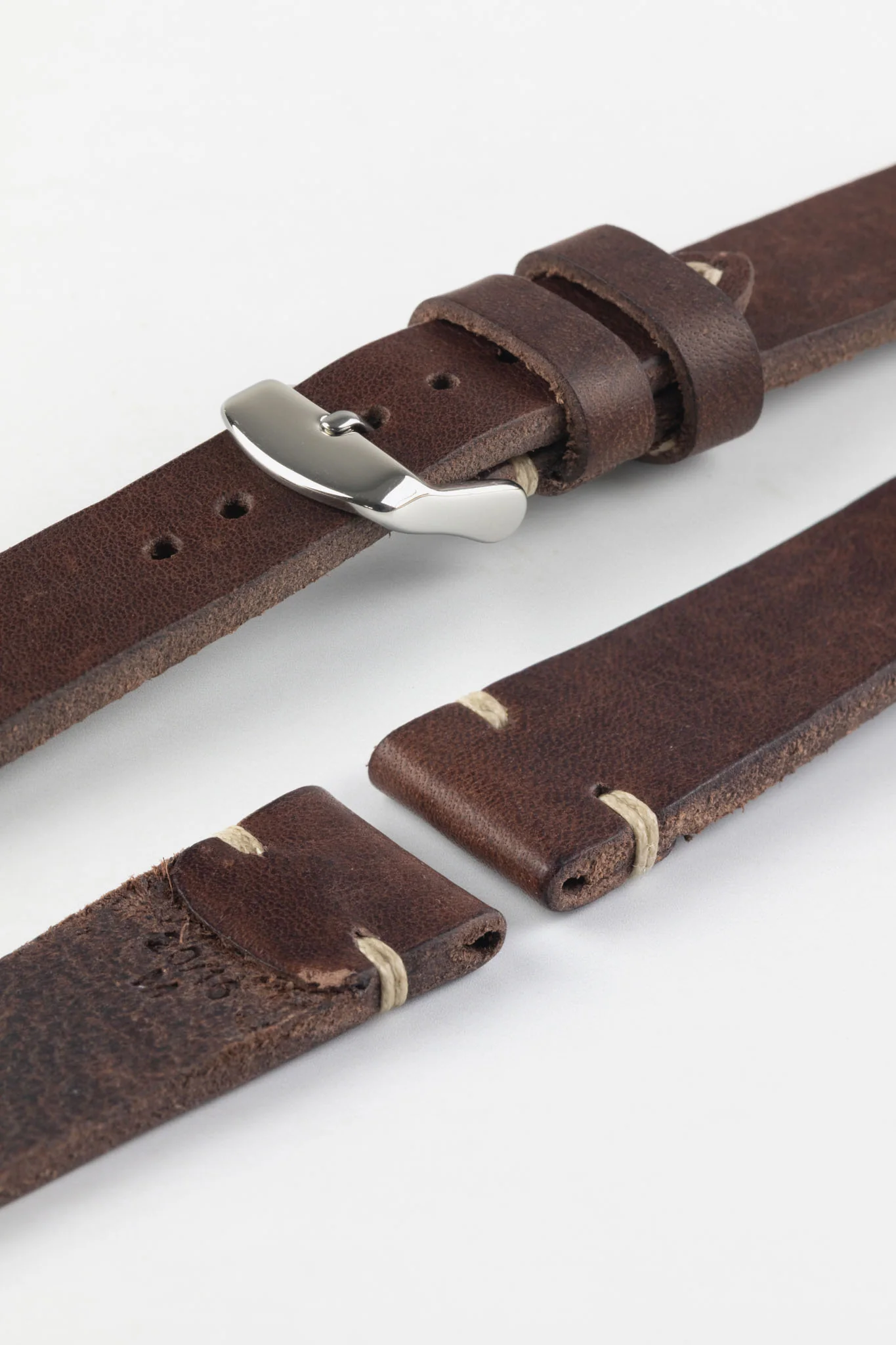 RIOS1931 WATTS Vintage Leather Watch Strap in MOCHA - Image 6