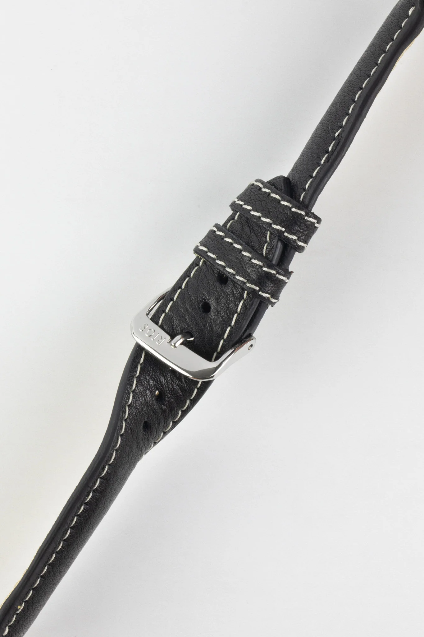 RIOS1931 WEILHEIM Organic Leather Watch Strap in BLACK - Image 3