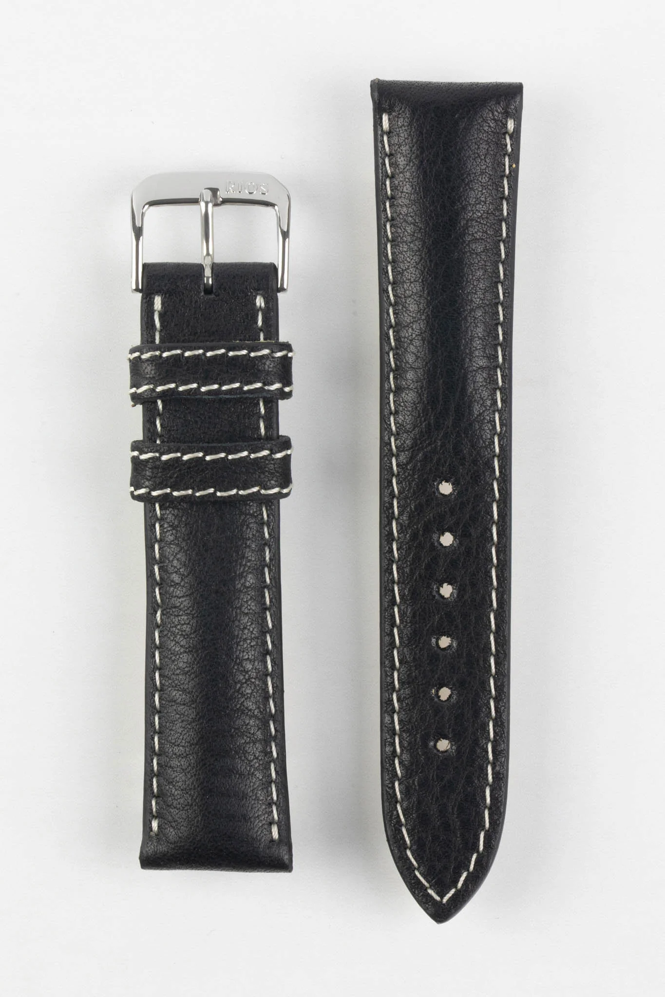 RIOS1931 WEILHEIM Organic Leather Watch Strap in BLACK - Image 6