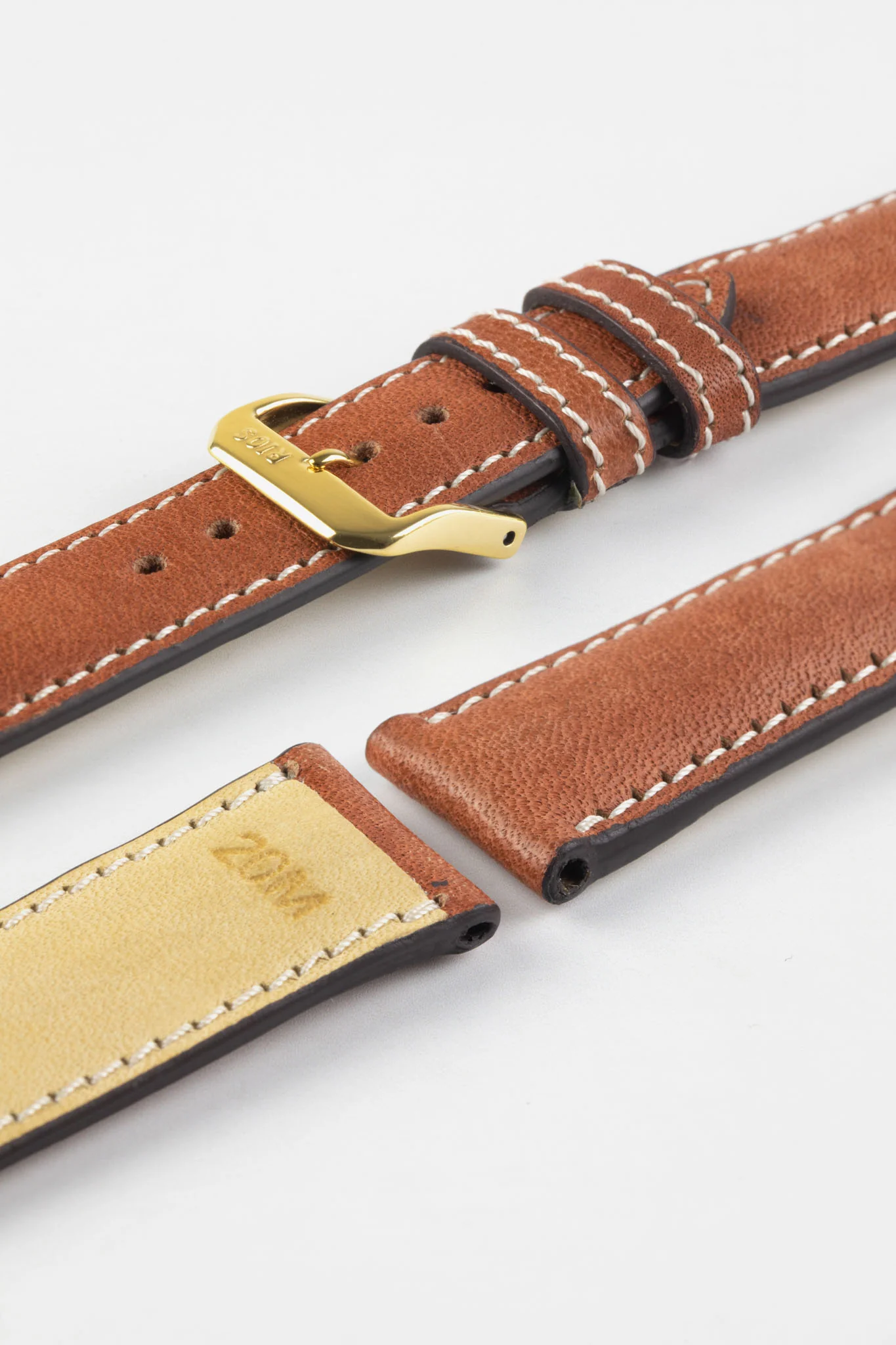 RIOS1931 WEILHEIM Organic Leather Watch Strap in COGNAC - Image 5
