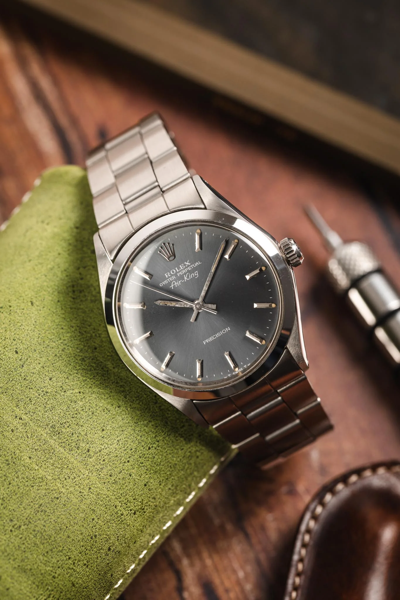 ROLEX 5500 Air King Oyster Perpetual 34mm Automatic Watch - Grey Dial - Image 4