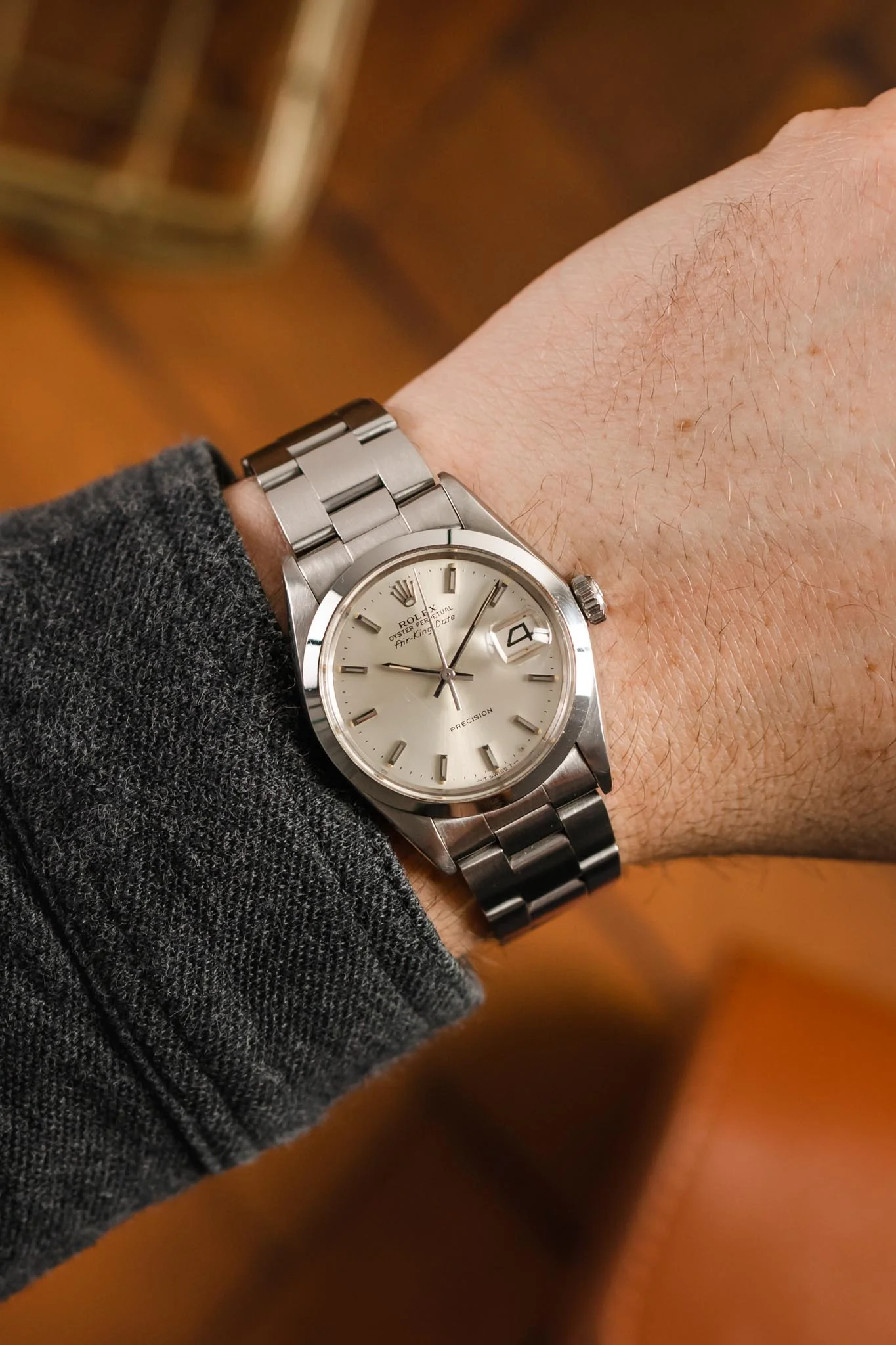 ROLEX 5700/0 AirKing Oyster Perpetual Date c.1972 34mm Automatic Watch - Silver Dial - Image 2