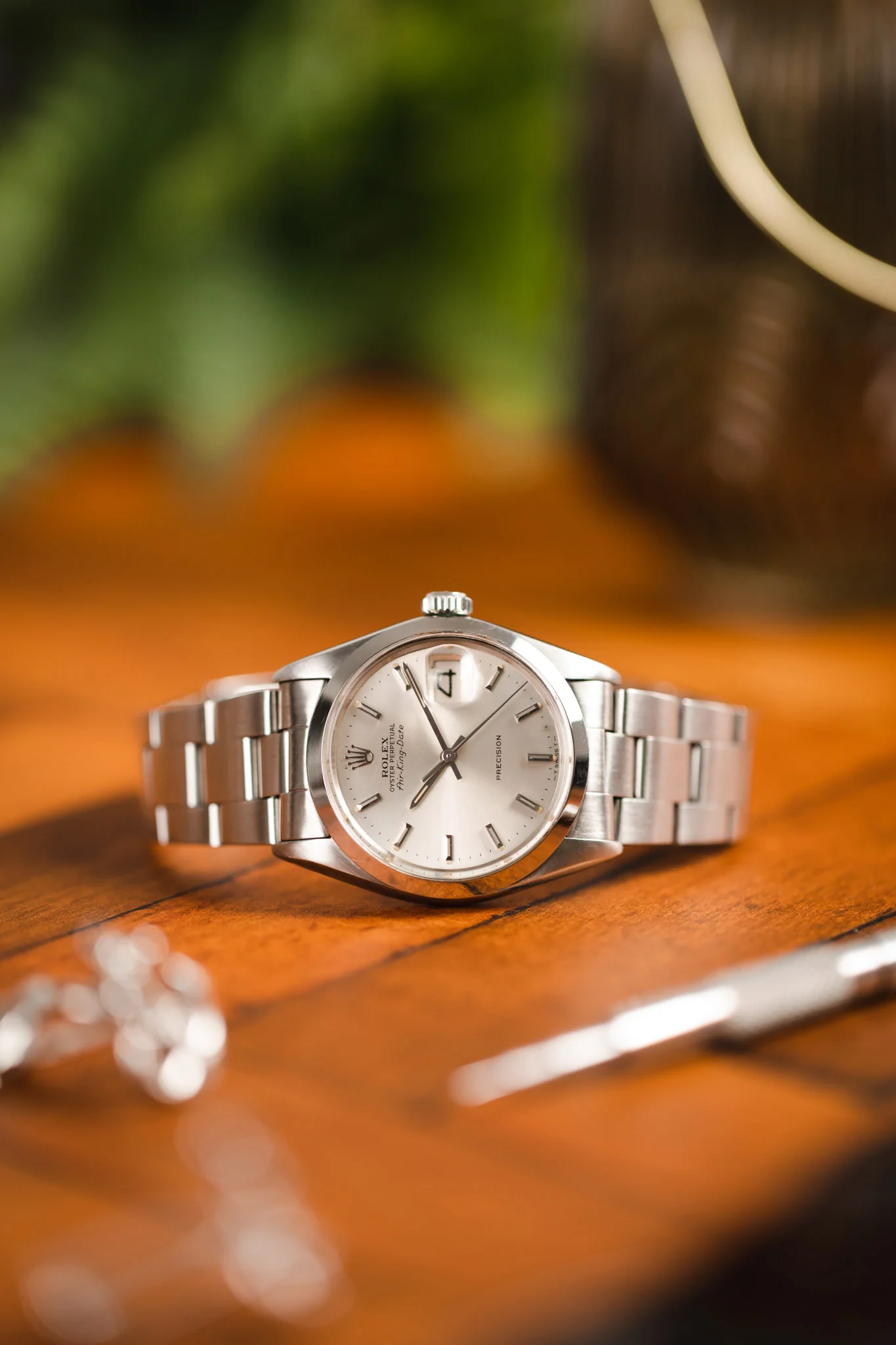 ROLEX 5700/0 AirKing Oyster Perpetual Date c.1972 34mm Automatic Watch - Silver Dial - Image 4