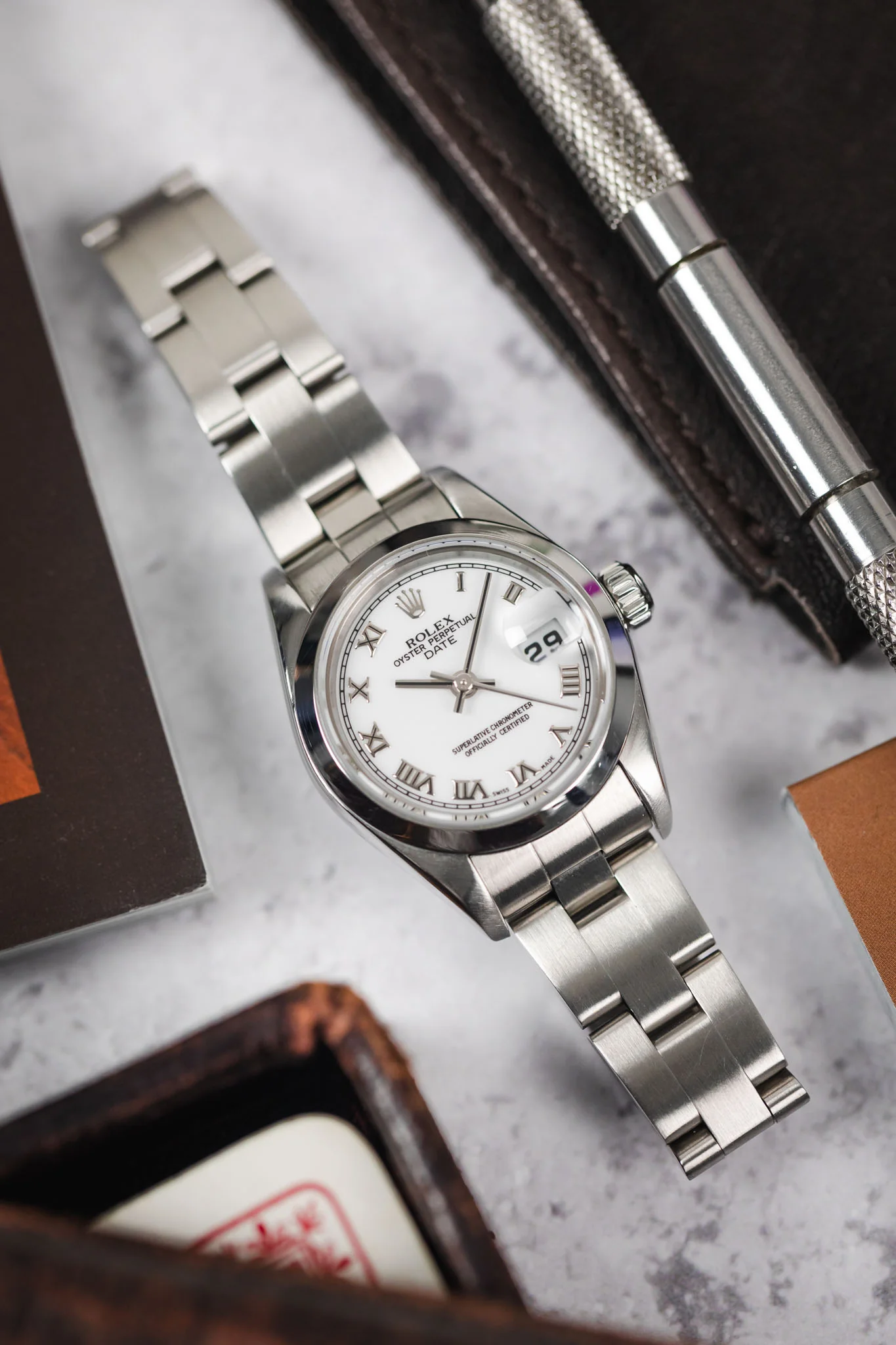 ROLEX Oyster Perpetual Lady Date - White Dial - Image 4