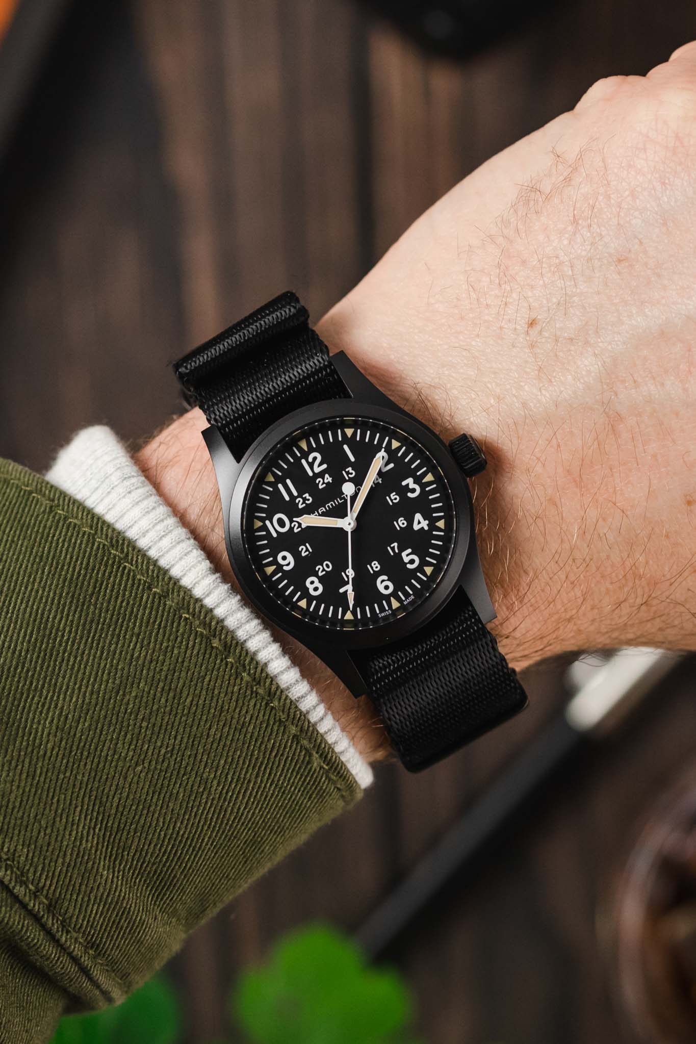 Seatbelt Nylon Watch Strap in BLACK with BLACK PVD Hardware - Image 2