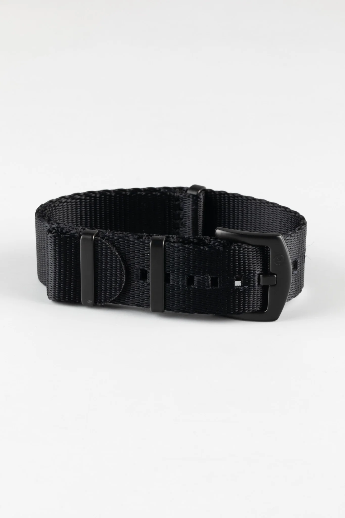 Seatbelt Nylon Watch Strap in BLACK with BLACK PVD Hardware - Image 5