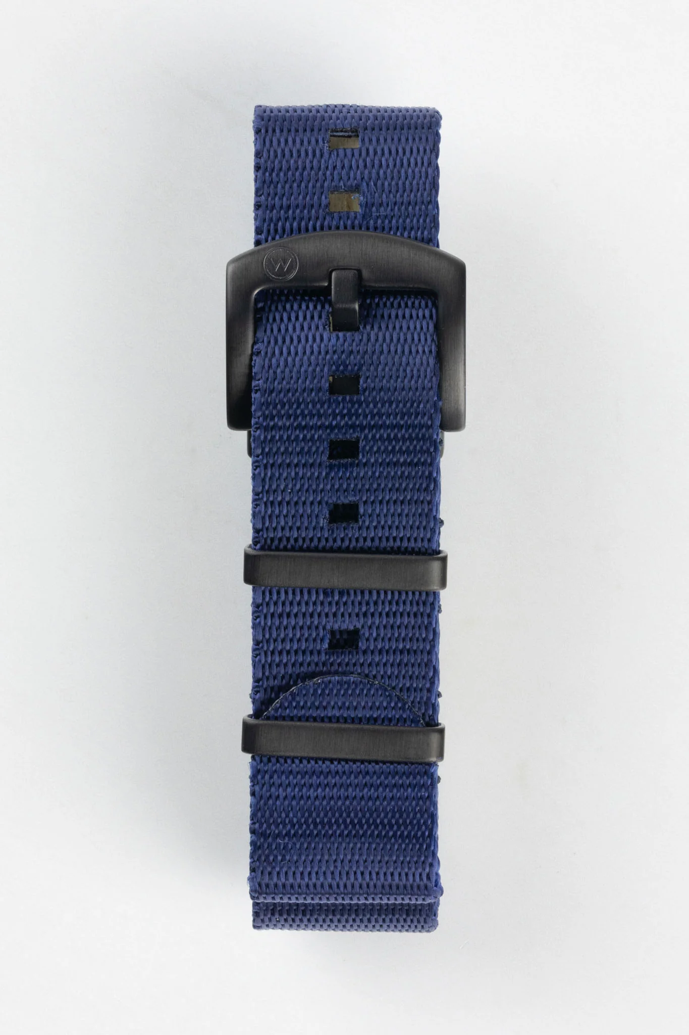 Seatbelt Nylon Watch Strap in DARK BLUE with BLACK PVD Hardware - Image 3