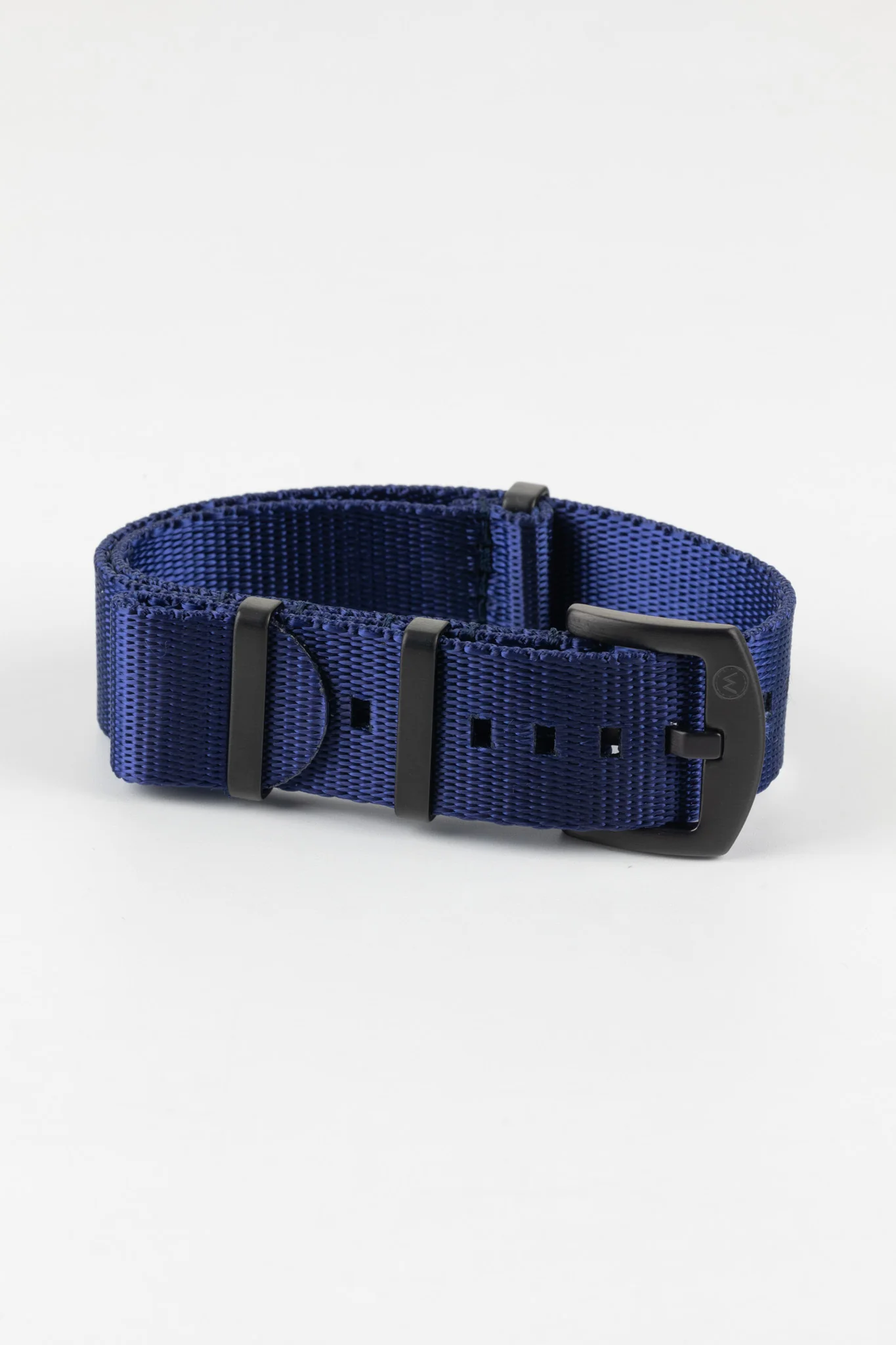 Seatbelt Nylon Watch Strap in DARK BLUE with BLACK PVD Hardware - Image 5