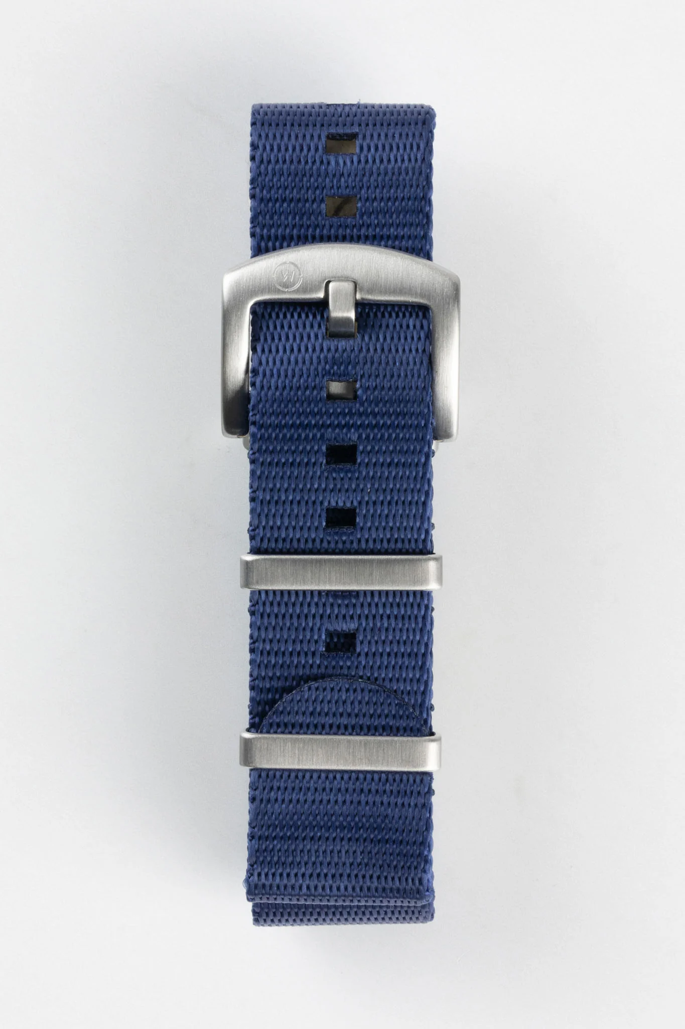Seatbelt Nylon Watch Strap in DARK BLUE with BRUSHED STEEL Hardware - Image 3