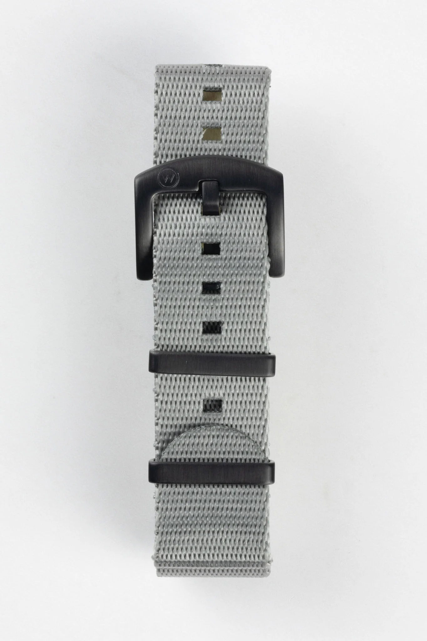 Seatbelt Nylon Watch Strap in GREY with BLACK PVD Hardware - Image 3