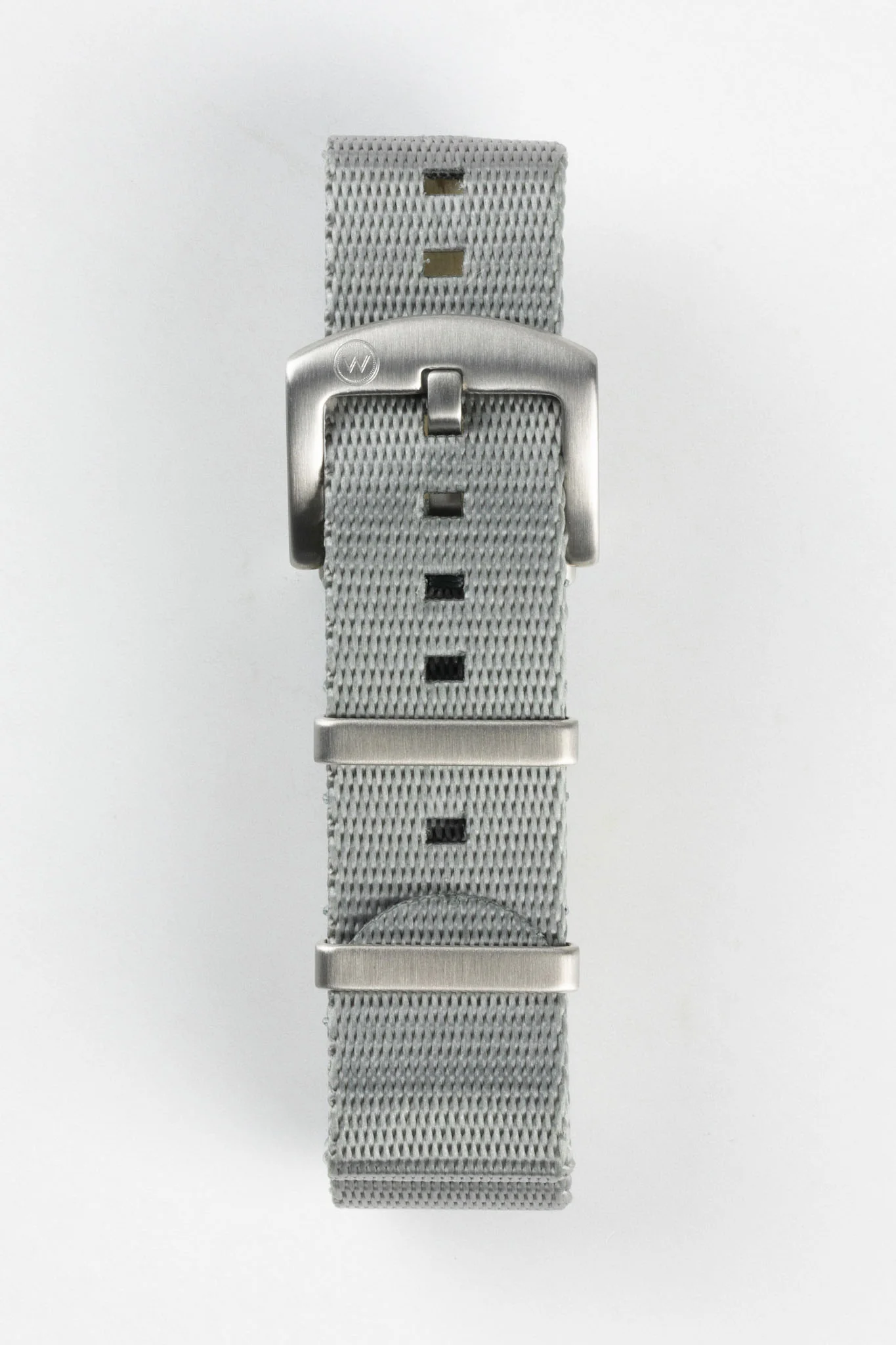 Seatbelt Nylon Watch Strap in GREY with BRUSHED STEEL Hardware - Image 3