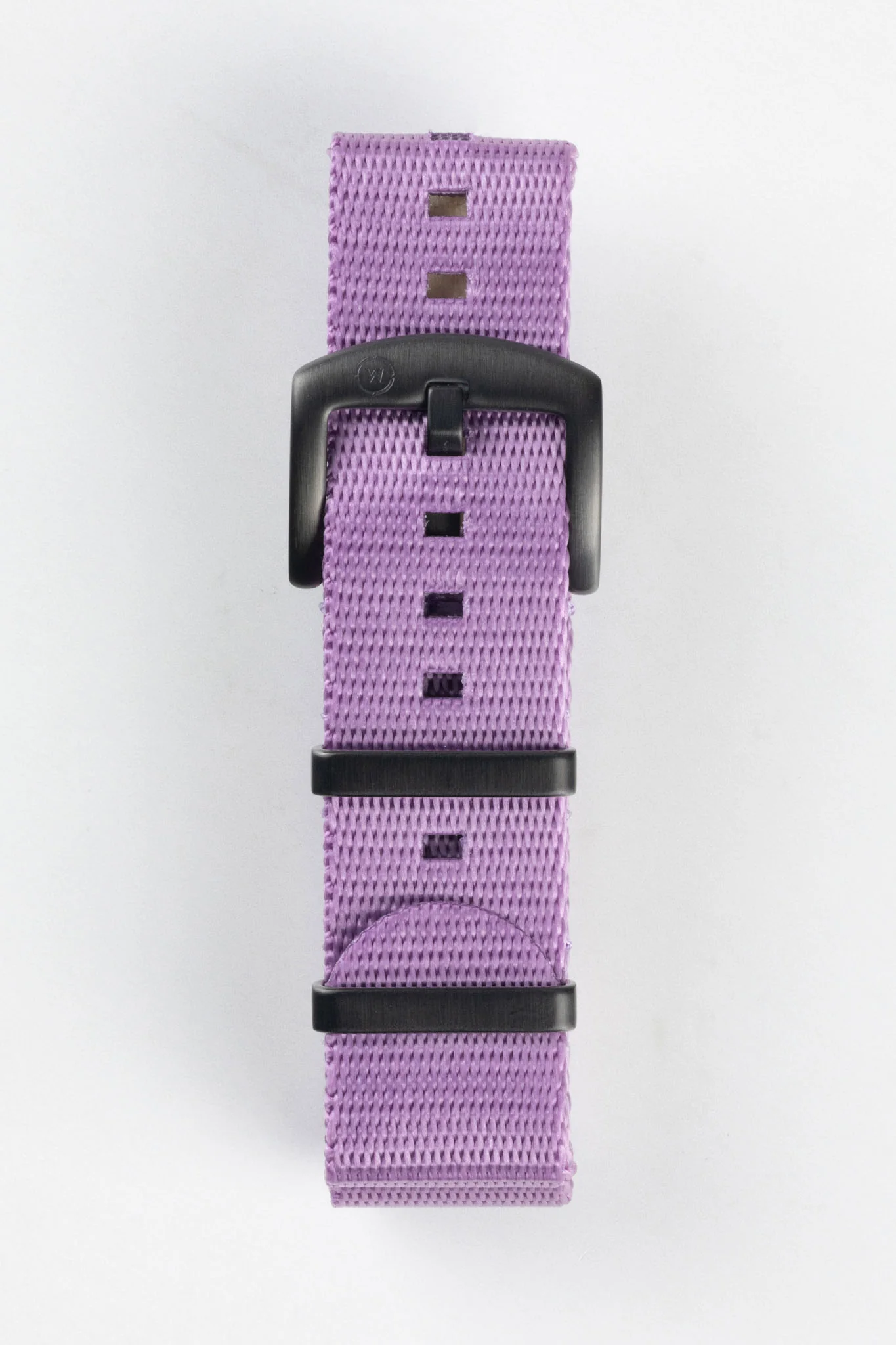 Seatbelt Nylon Watch Strap in PURPLE with BLACK PVD Hardware - Image 3