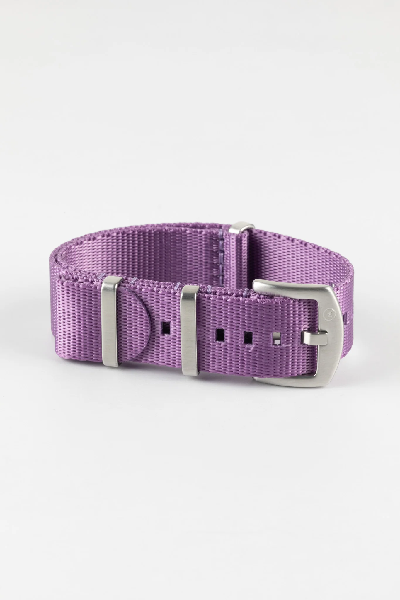 Seatbelt Nylon Watch Strap in PURPLE with BRUSHED STEEL Hardware - Image 5