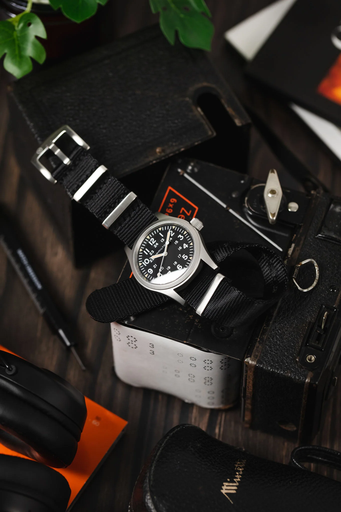 Seatbelt Nylon Watch Strap in BLACK with BRUSHED STEEL Hardware - Image 4