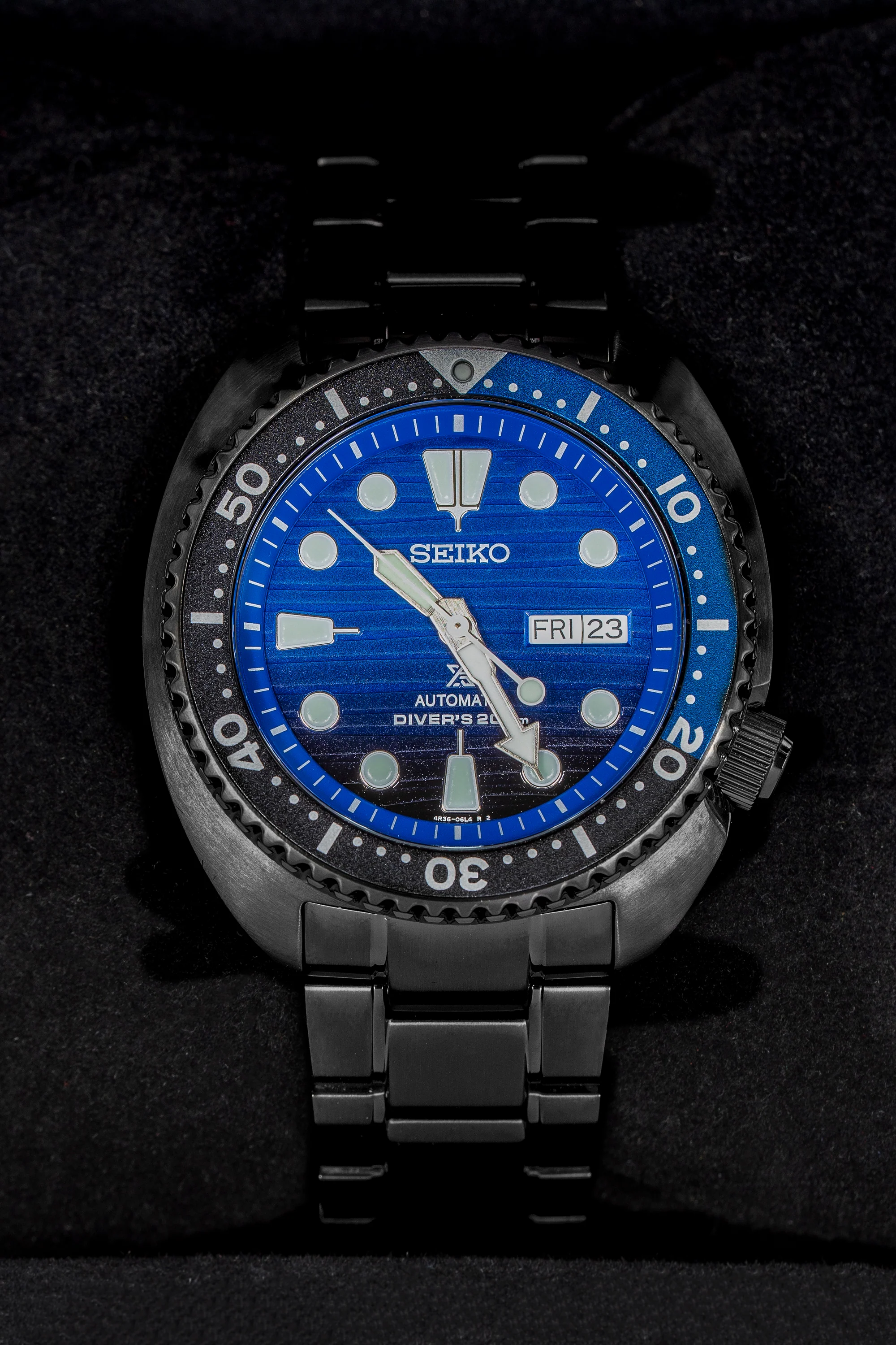 SEIKO Prospex Turtle 'Save The Ocean' Automatic Men's 45mm Diver Watch - SRPD11K1 - Black with Blue Dial - Image 11