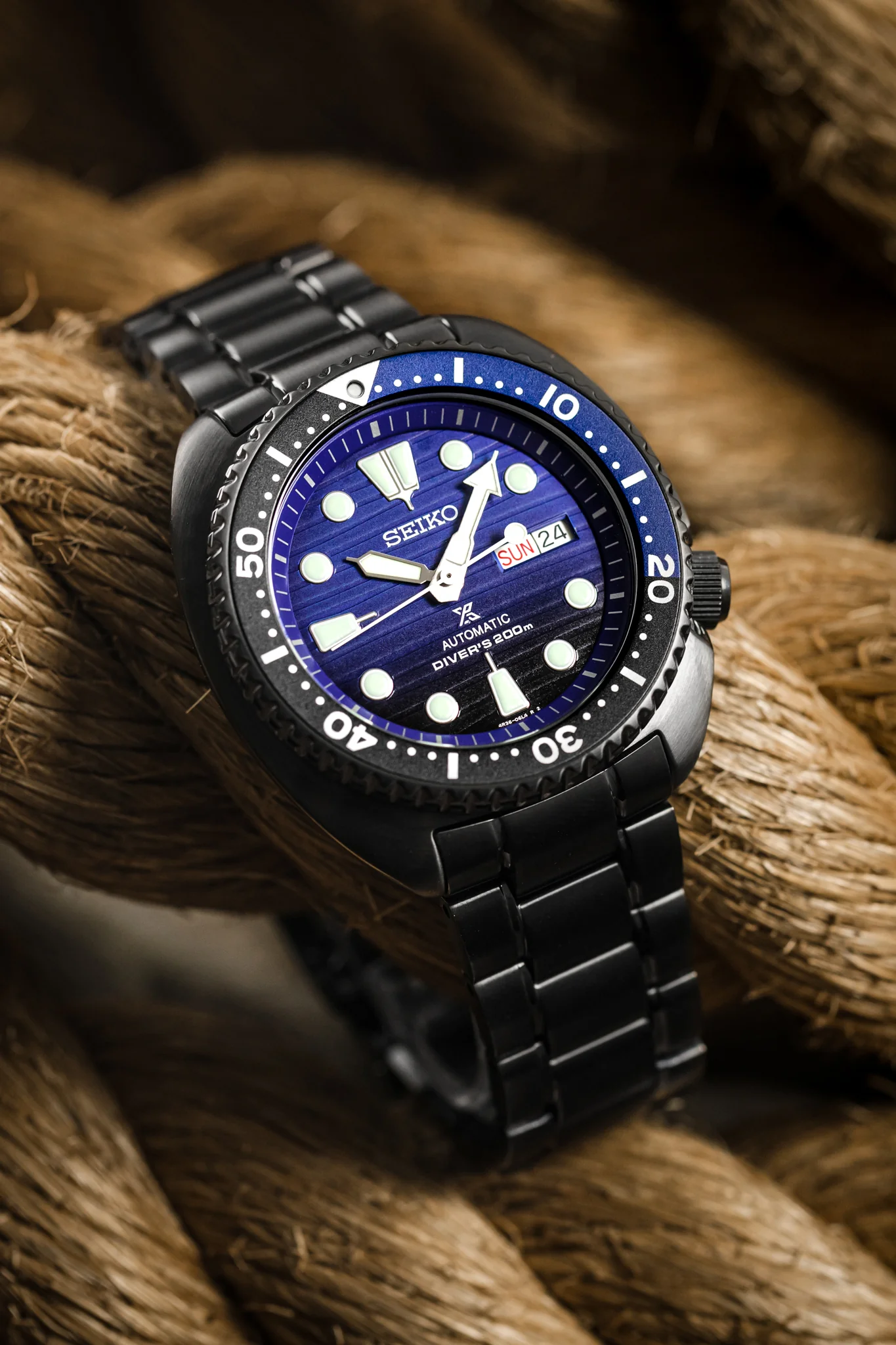 SEIKO Prospex Turtle 'Save The Ocean' Automatic Men's 45mm Diver Watch - SRPD11K1 - Black with Blue Dial - Image 4