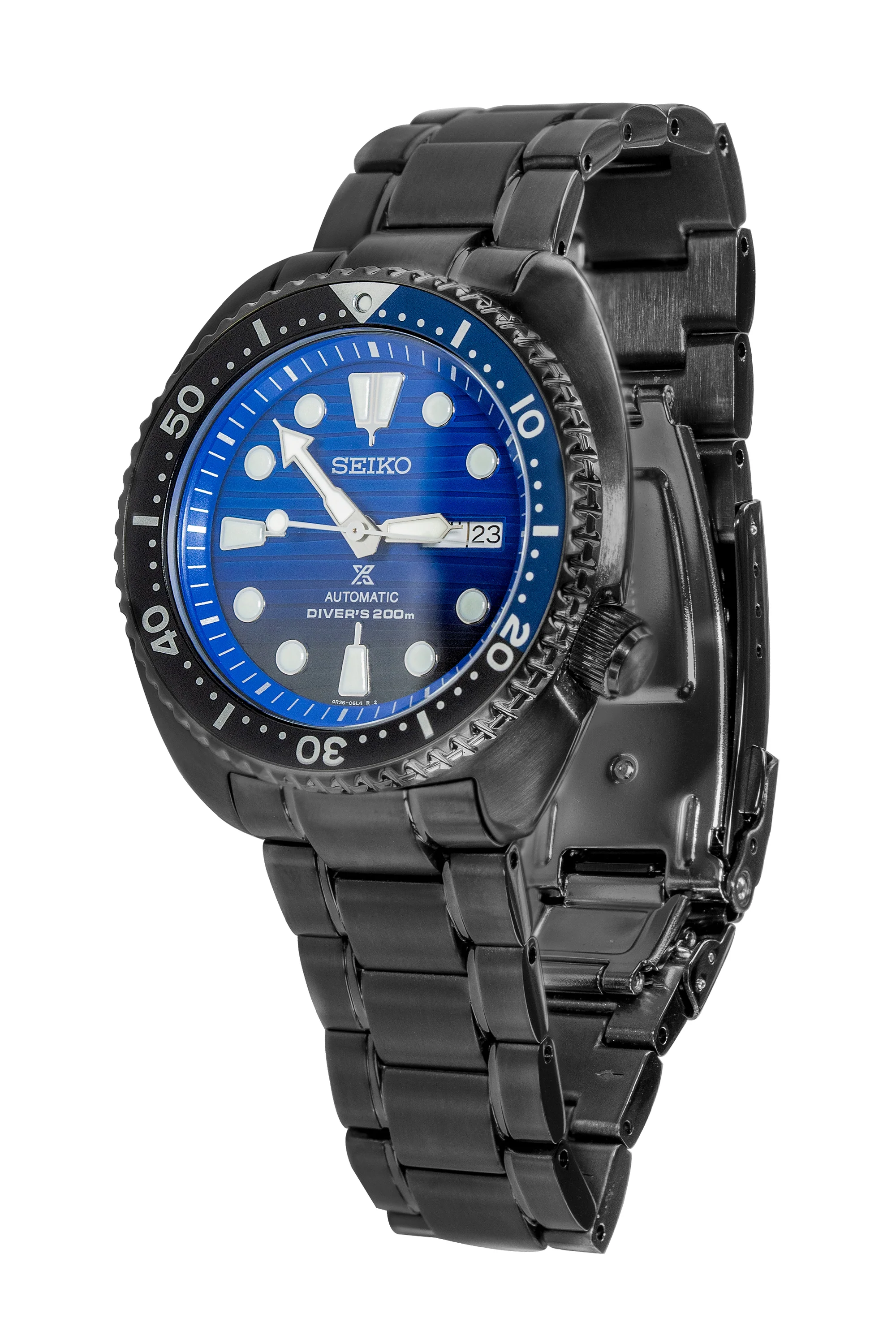 SEIKO Prospex Turtle 'Save The Ocean' Automatic Men's 45mm Diver Watch - SRPD11K1 - Black with Blue Dial - Image 8