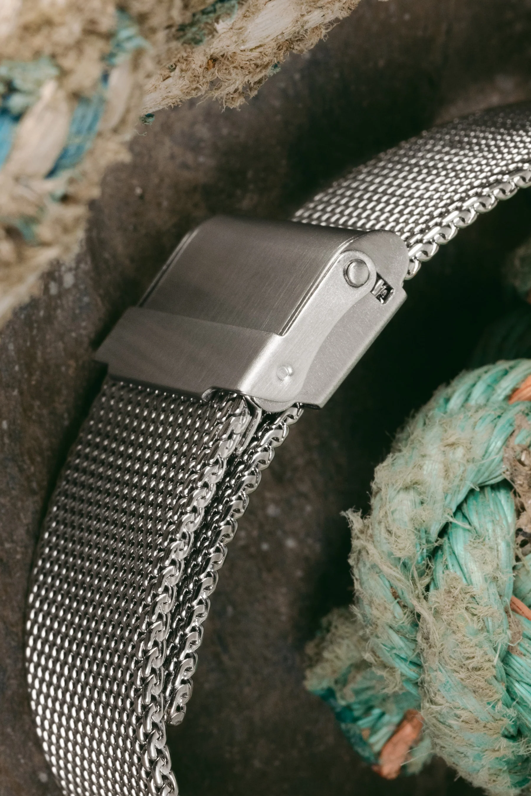 Staib SOC 2905 Stainless Steel Milanaise Mesh Watch Bracelet - POLISHED SILVER - Image 2