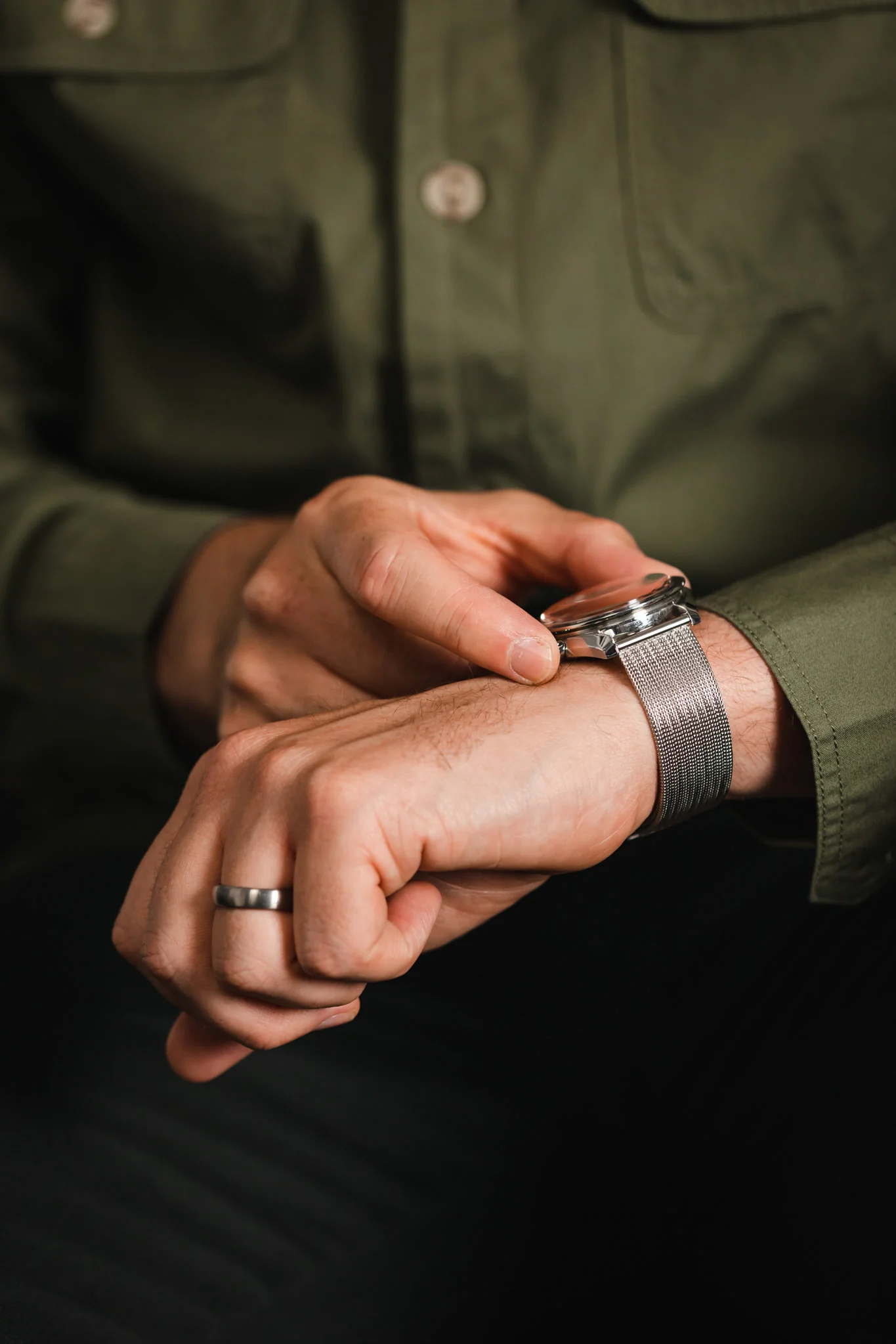 Staib SOC 2908 Stainless Steel Milanaise Mesh 'Groove' Watch Bracelet - POLISHED SILVER - Image 6