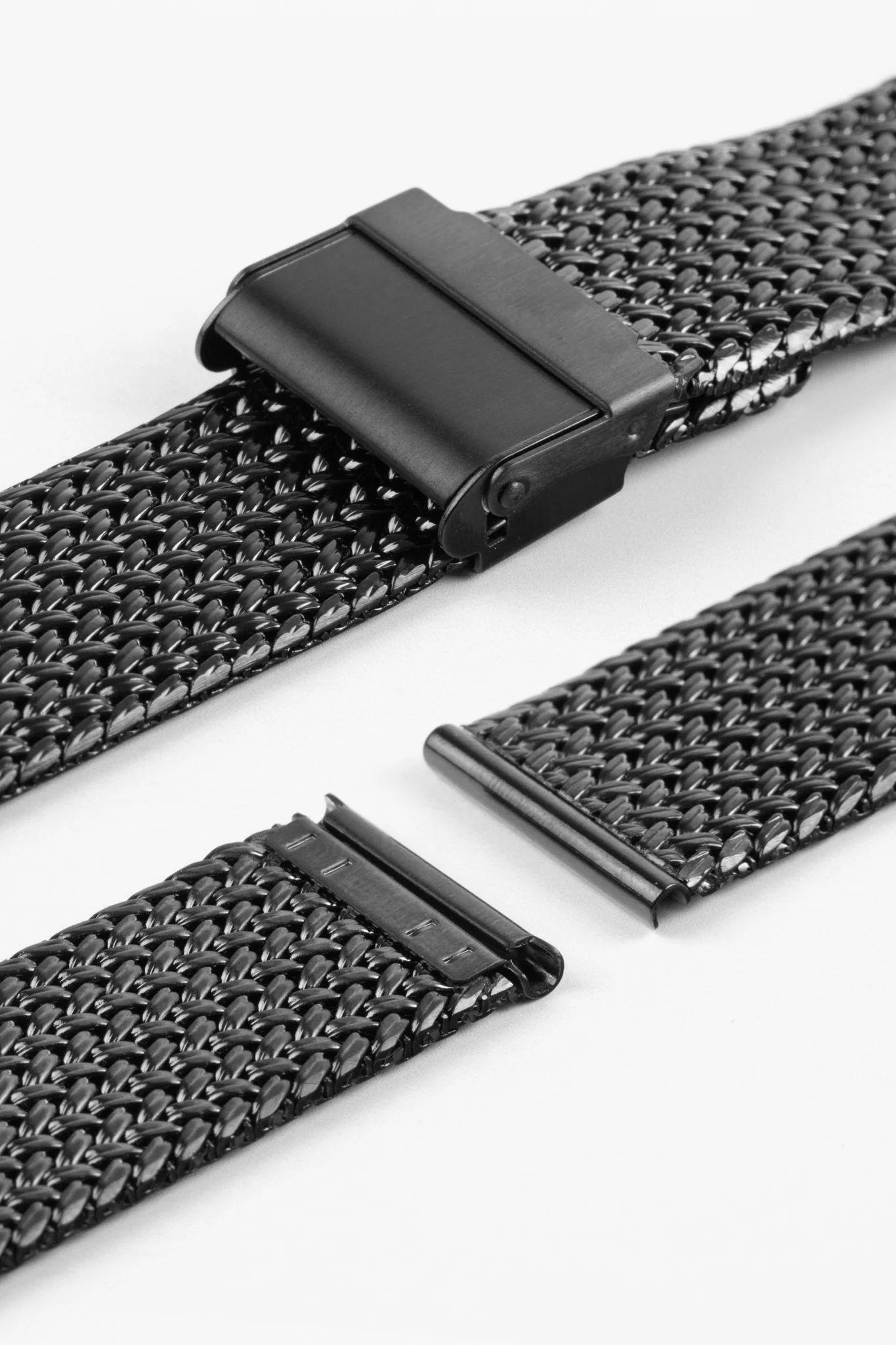 Staib SOC 2910 Stainless Steel Polonaise Mesh Watch Bracelet - BLACK - Image 7