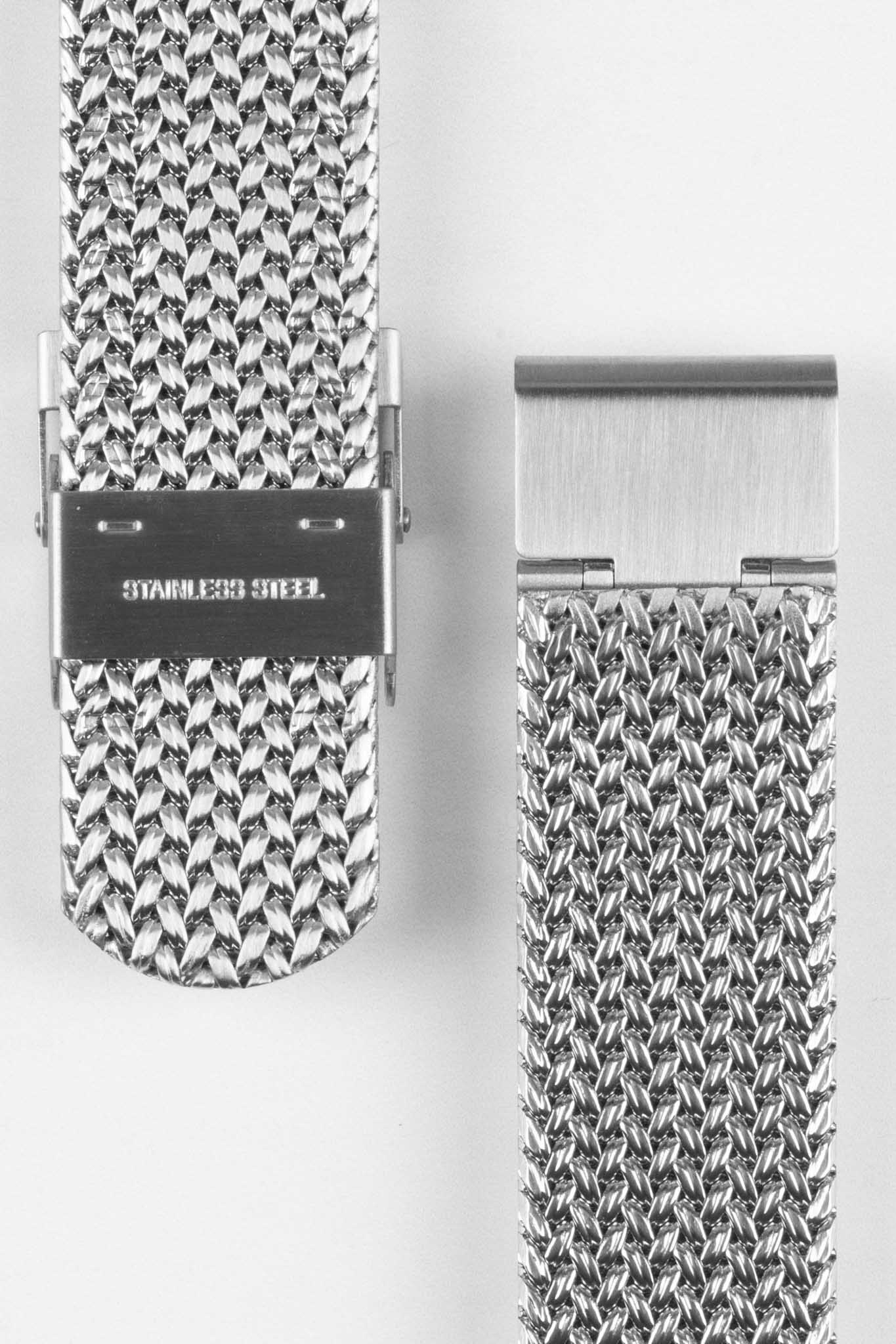 Staib SOC 2910 Stainless Steel Polonaise Mesh Watch Bracelet - POLISHED SILVER - Image 3