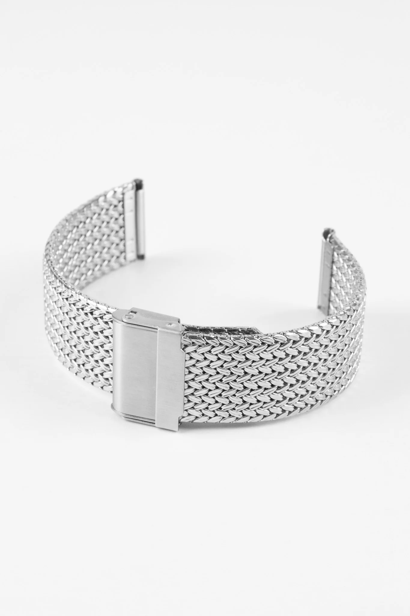 Staib SOC 2910 Stainless Steel Polonaise Mesh Watch Bracelet - POLISHED SILVER - Image 5