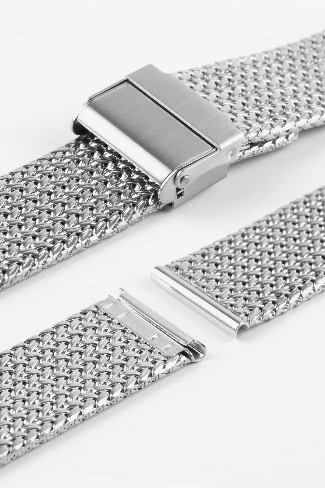 Staib SOC 2910 Stainless Steel Polonaise Mesh Watch Bracelet - POLISHED SILVER - Image 7