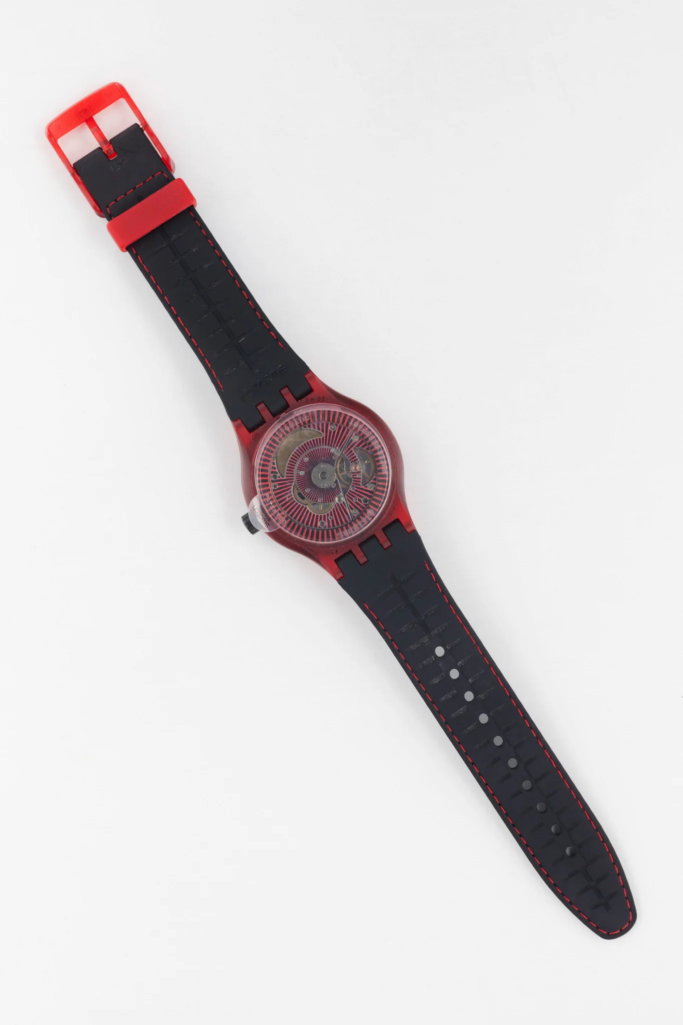 SWATCH SUTR400 Sistem51 42mm Polycarbonate Automatic Watch - Red - Image 7