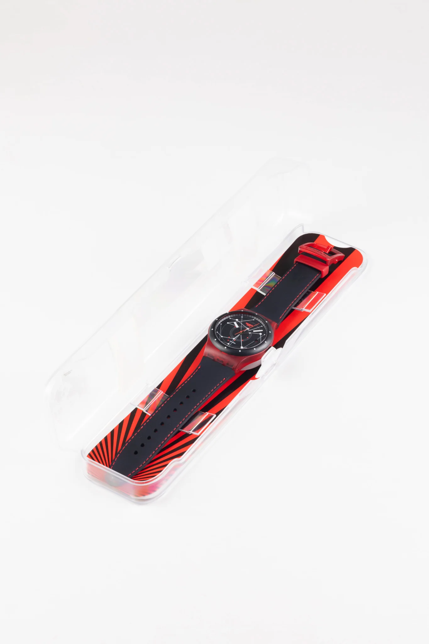 SWATCH SUTR400 Sistem51 42mm Polycarbonate Automatic Watch - Red - Image 9