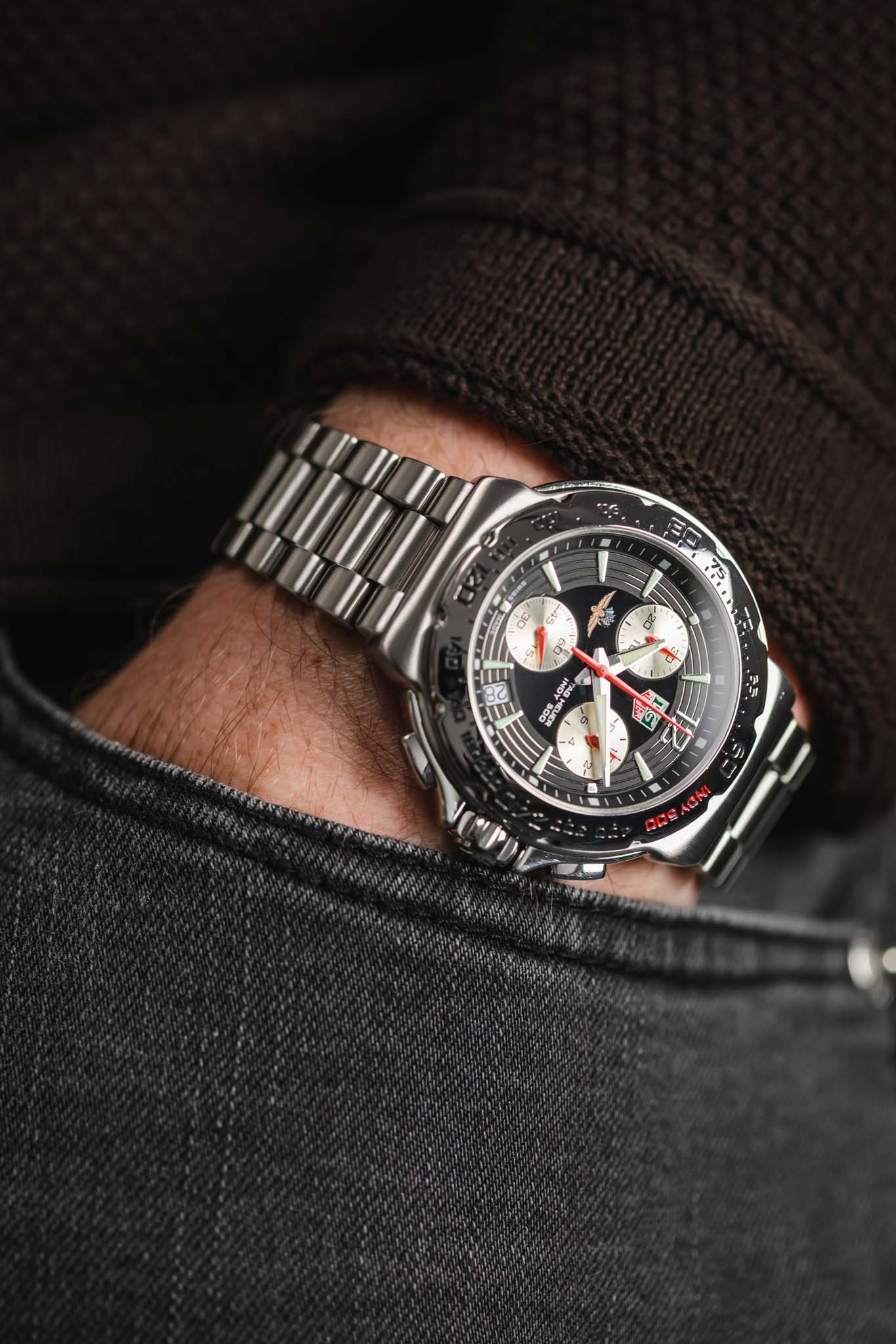 TAG HEUER CAC111B.BA0850 Indy 500 41mm Quartz Chronograph Watch - Black Dial - Image 6