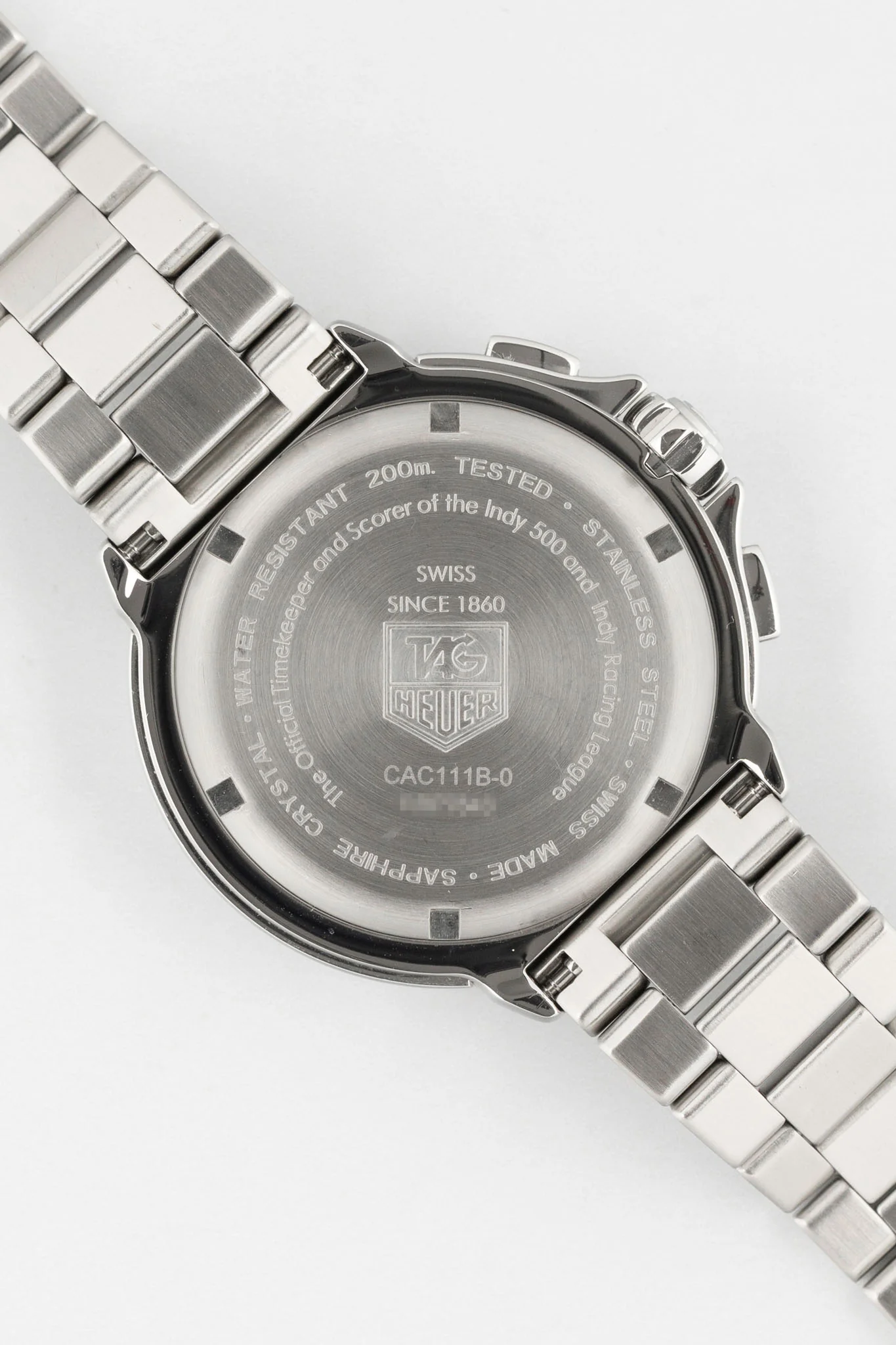 TAG HEUER CAC111B.BA0850 Indy 500 41mm Quartz Chronograph Watch - Black Dial - Image 7