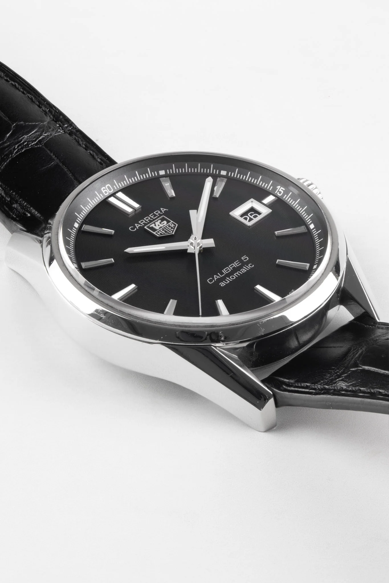 TAG HEUER WAR211A.FC6180 Carrera Calibre 5 39mm Automatic Watch - Black Dial - Image 3